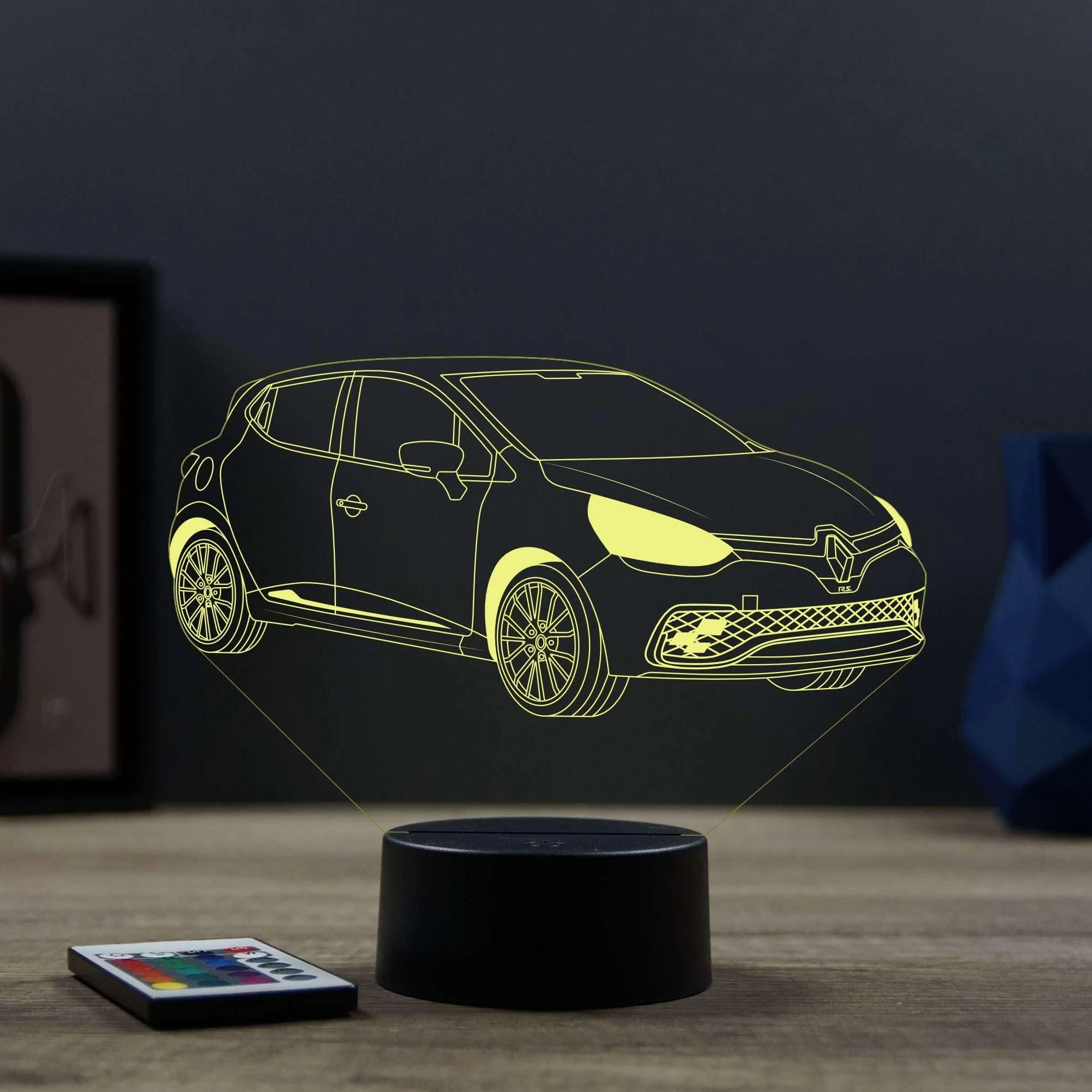 Le Illusion 3D Renault Clio 4 RS Veilleuse LED 16 Couleurs 4 Modes Télécommande Made in France