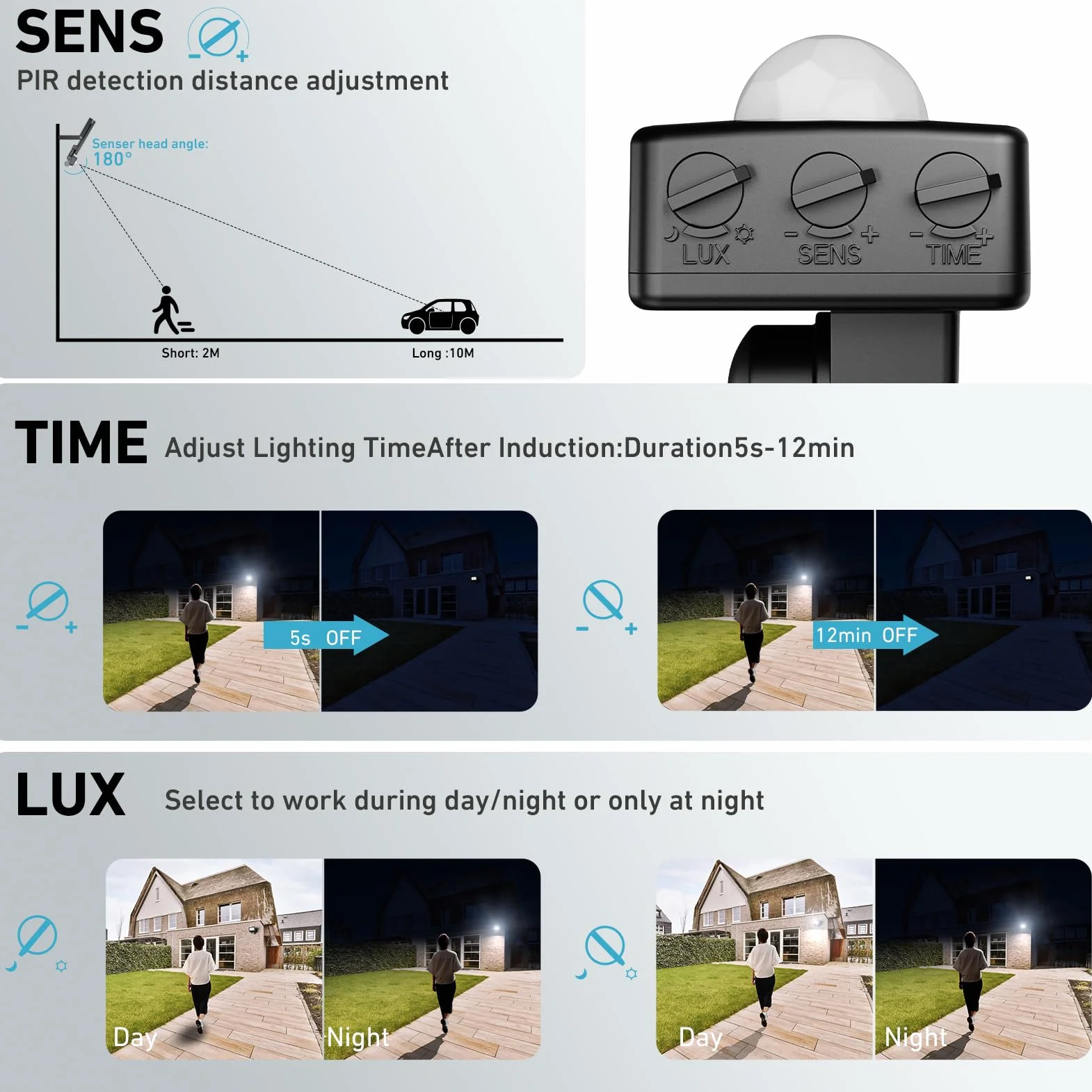 Projecteur LED Exterieur Detecteur De Mouvement 100W 10000LM 6500K Blanc Froid IP66 Etanche