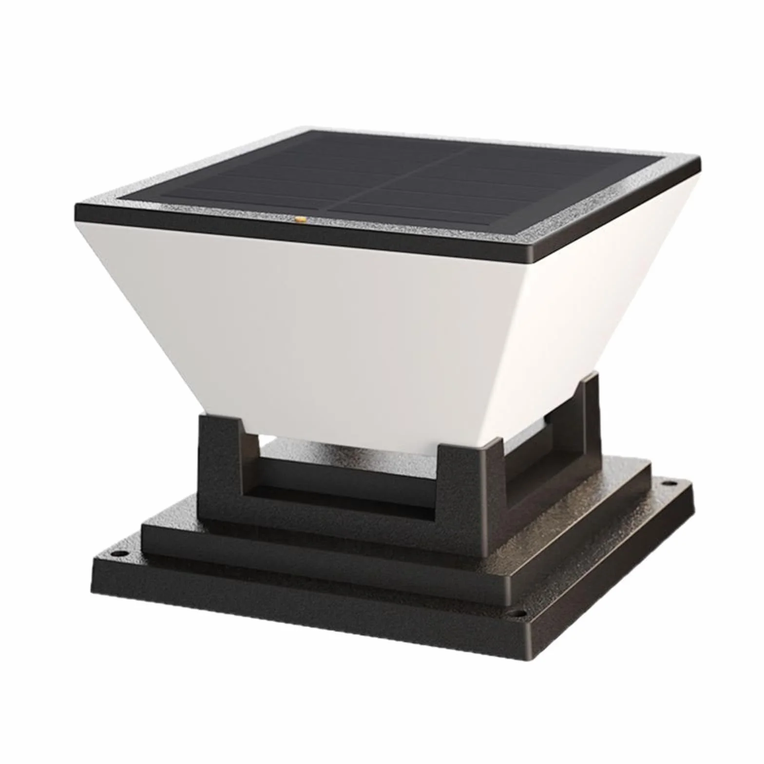 Lampe solaire IP65 pour poteaux de clôture 7x7-10x10 cm, jardin 1500 mAh 3 modes couleur, noir