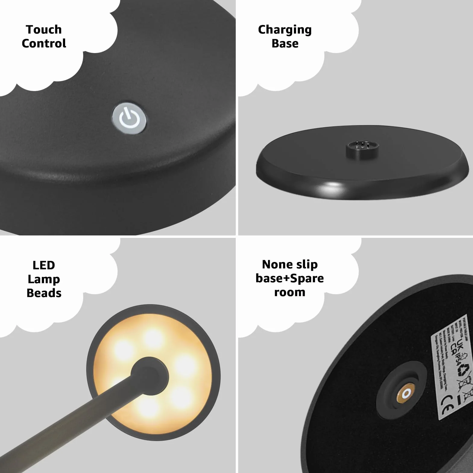 LED lampe de table sans fil dimmable 2700K-6000K IP54 aluminium imperméable extérieur
