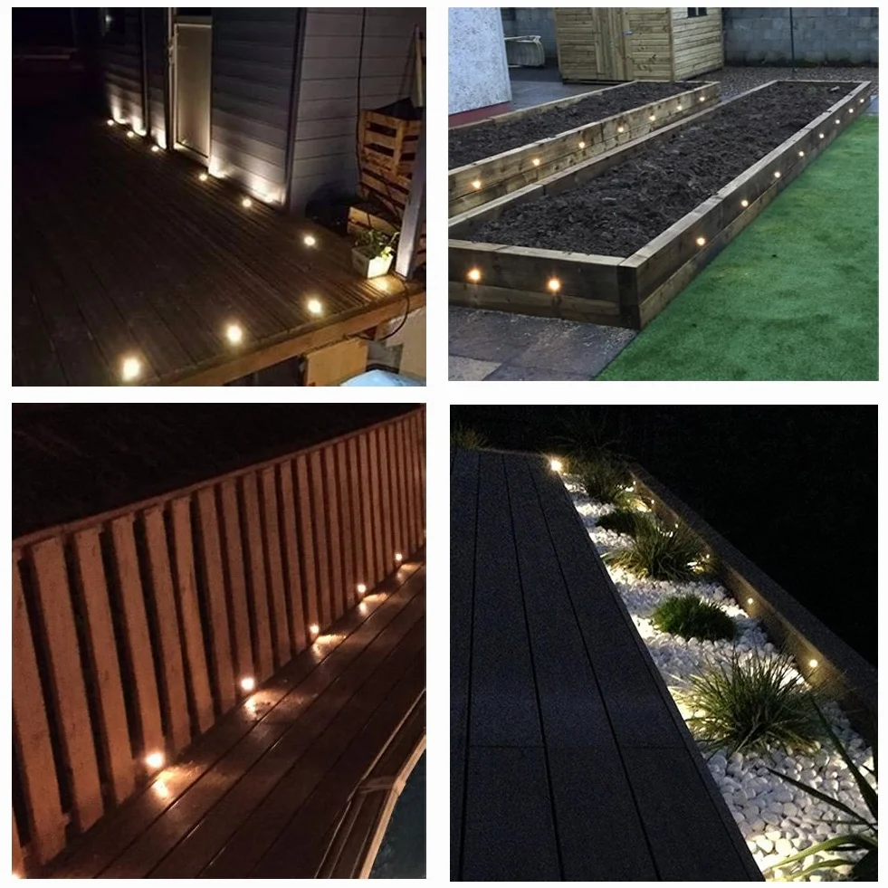 Encastrable LED Spot Exterieur 30mm IP67 DC 12V 0.6W Blanc Chaud 10 Pièces