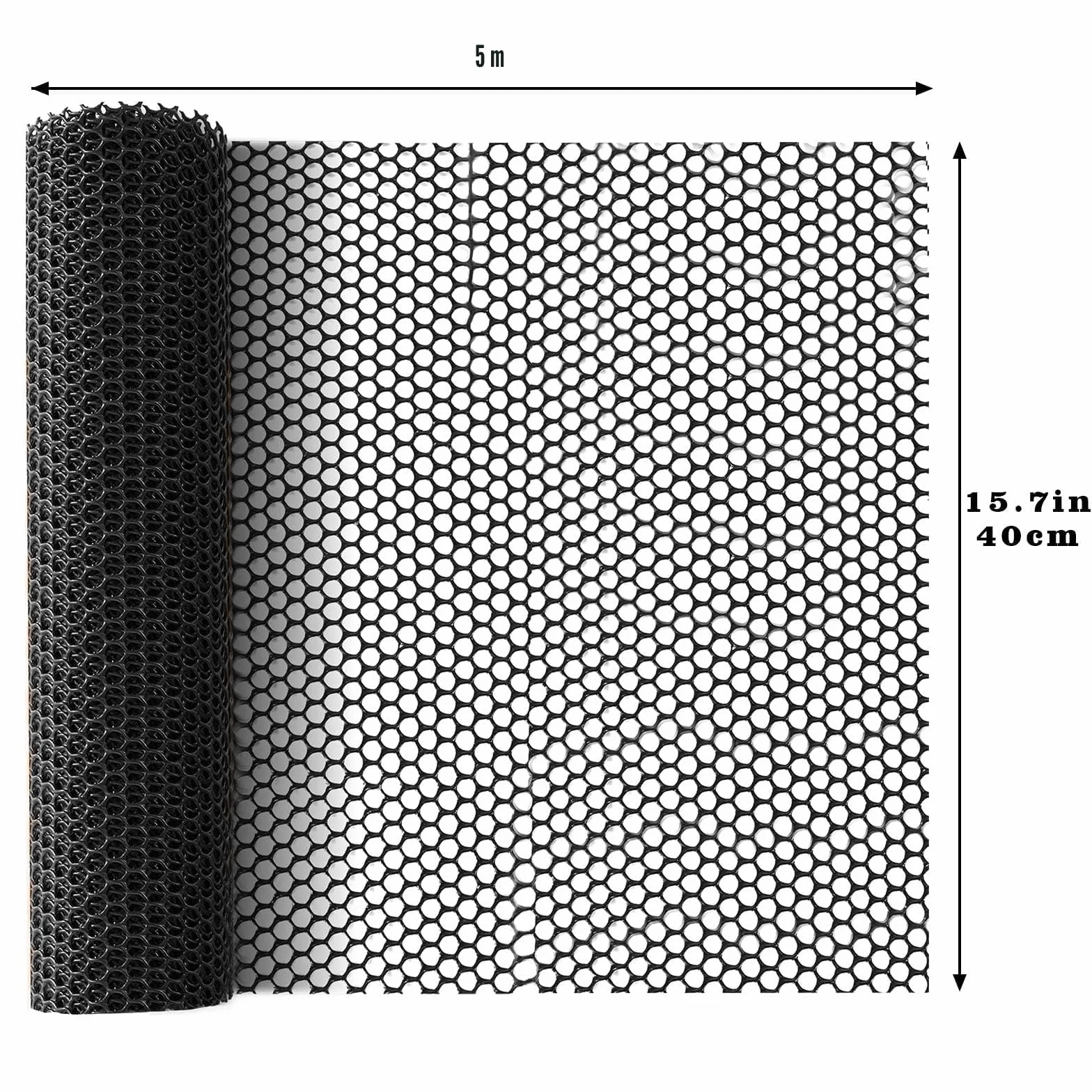 Clôture en Maille Plastique Noir 5 m x 40 cm Filet Protection Arbres Barrière Chats Chiens Lapins Plantes