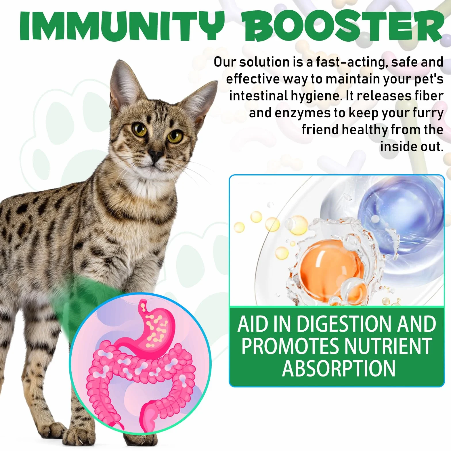 Vermifuge Liquide pour Chat 60 ML, Gouttes Vermifuges Naturelles à Base de Plantes, Favorise la Santé Intestinale