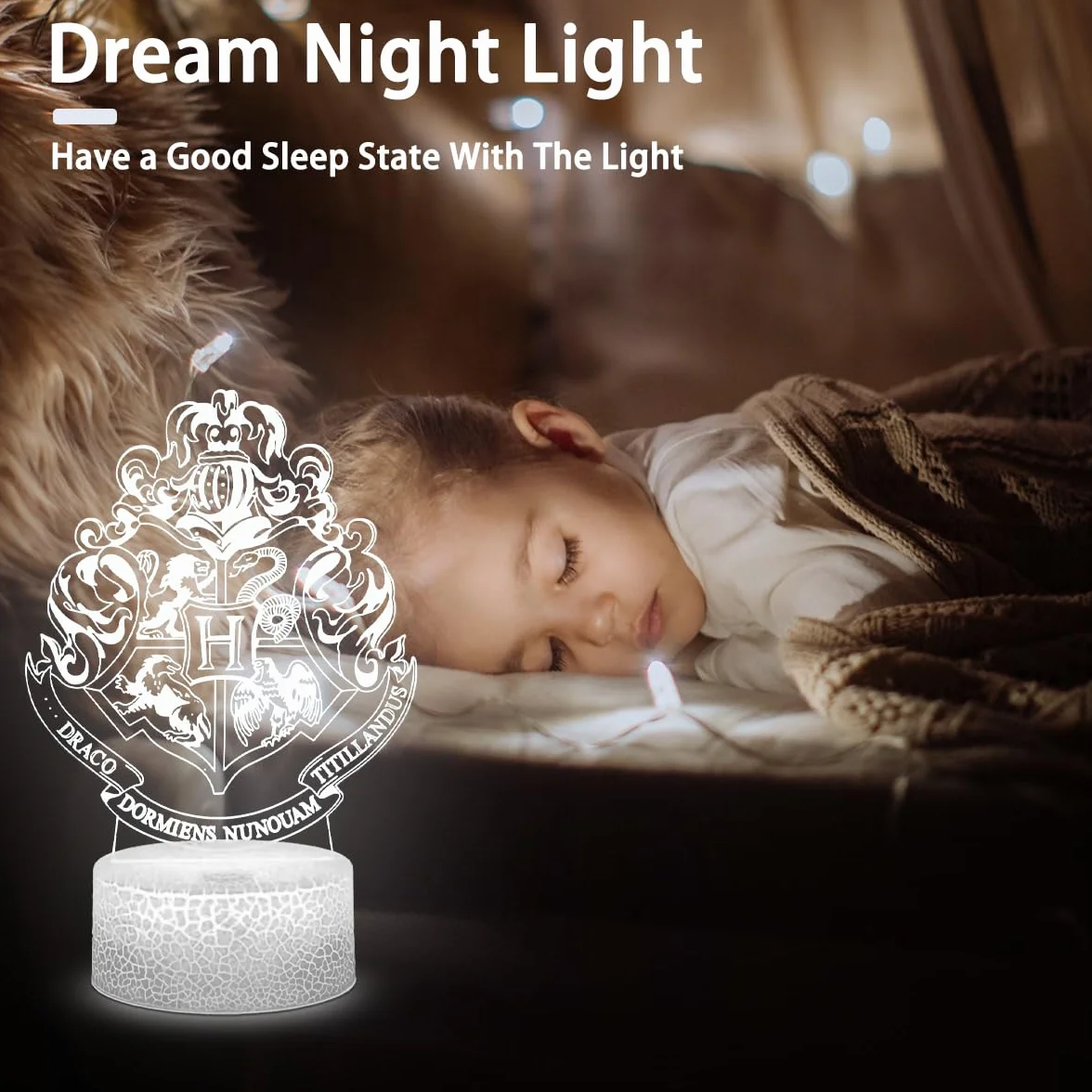Ha-rry Veilleuse 3D Illusion LED Lampe, Anime 3D LED Nachtlicht, Veilleuse Tridimensionnelle à 7 Couleurs, Réglage Progressif, Cadeau Enfants