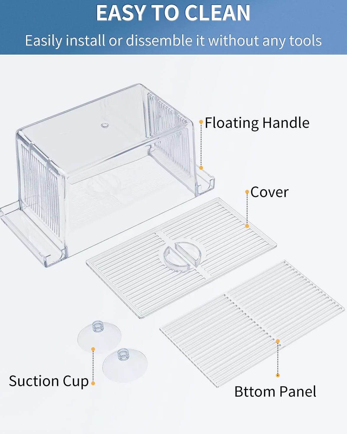 Pawfly Boîte d'Incubation pour Poissons d'Aquarium en Acrylique avec Ventouses