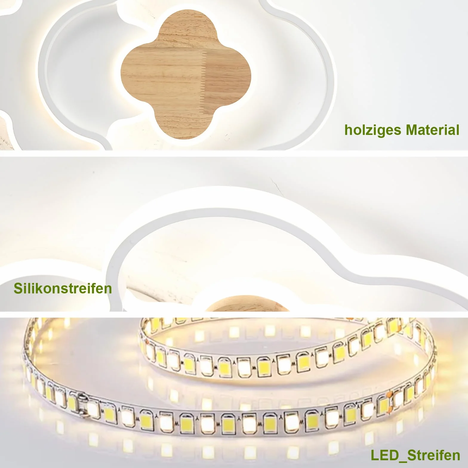 Plafonnier LED 55CM Dimmable Télécommande Trèfle à quatre feuilles Créative Chambre Enfant