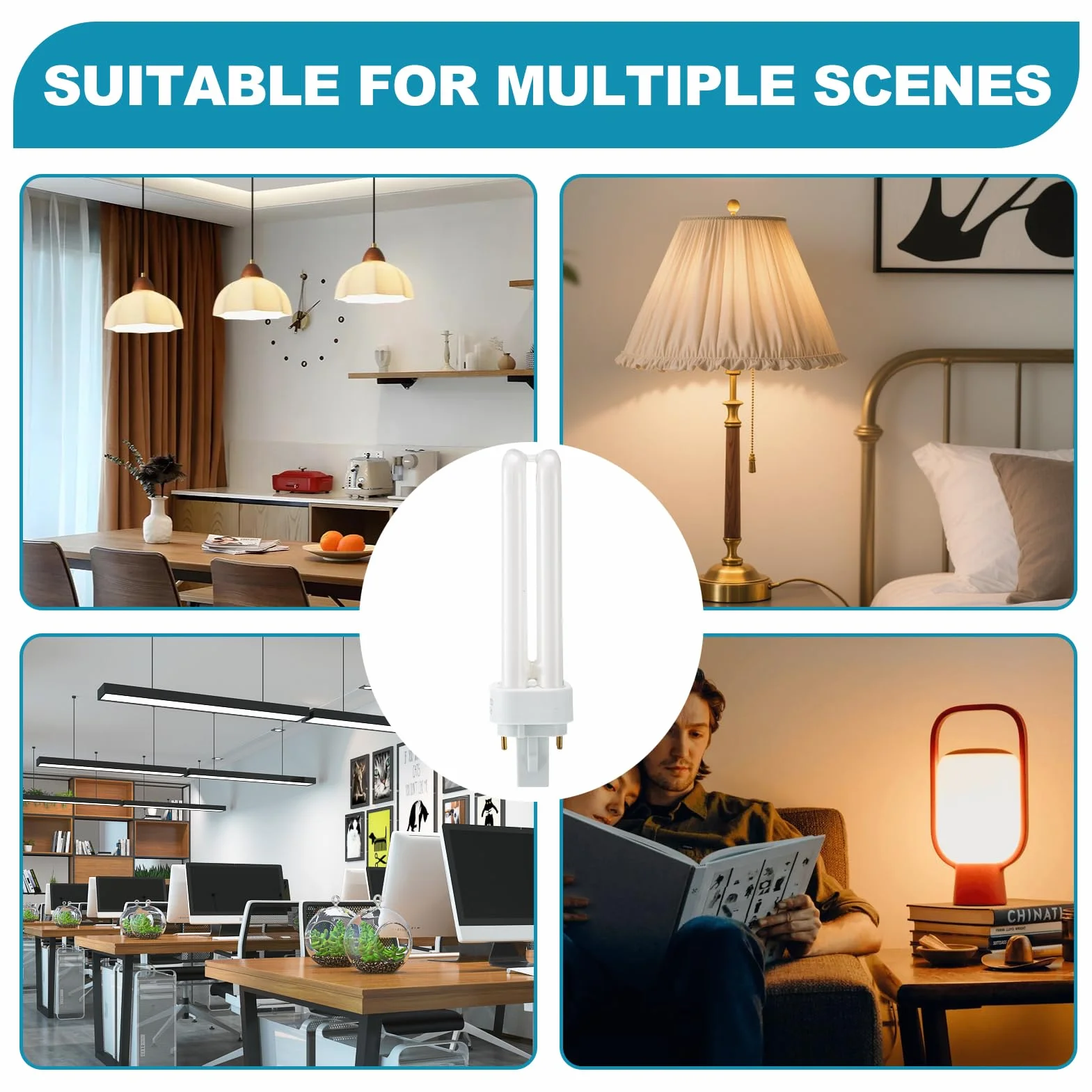 Lampe Fluorescente Compacte 18W G24q-2 220V Blanc Froid 4000K 1200lm CFL Double U