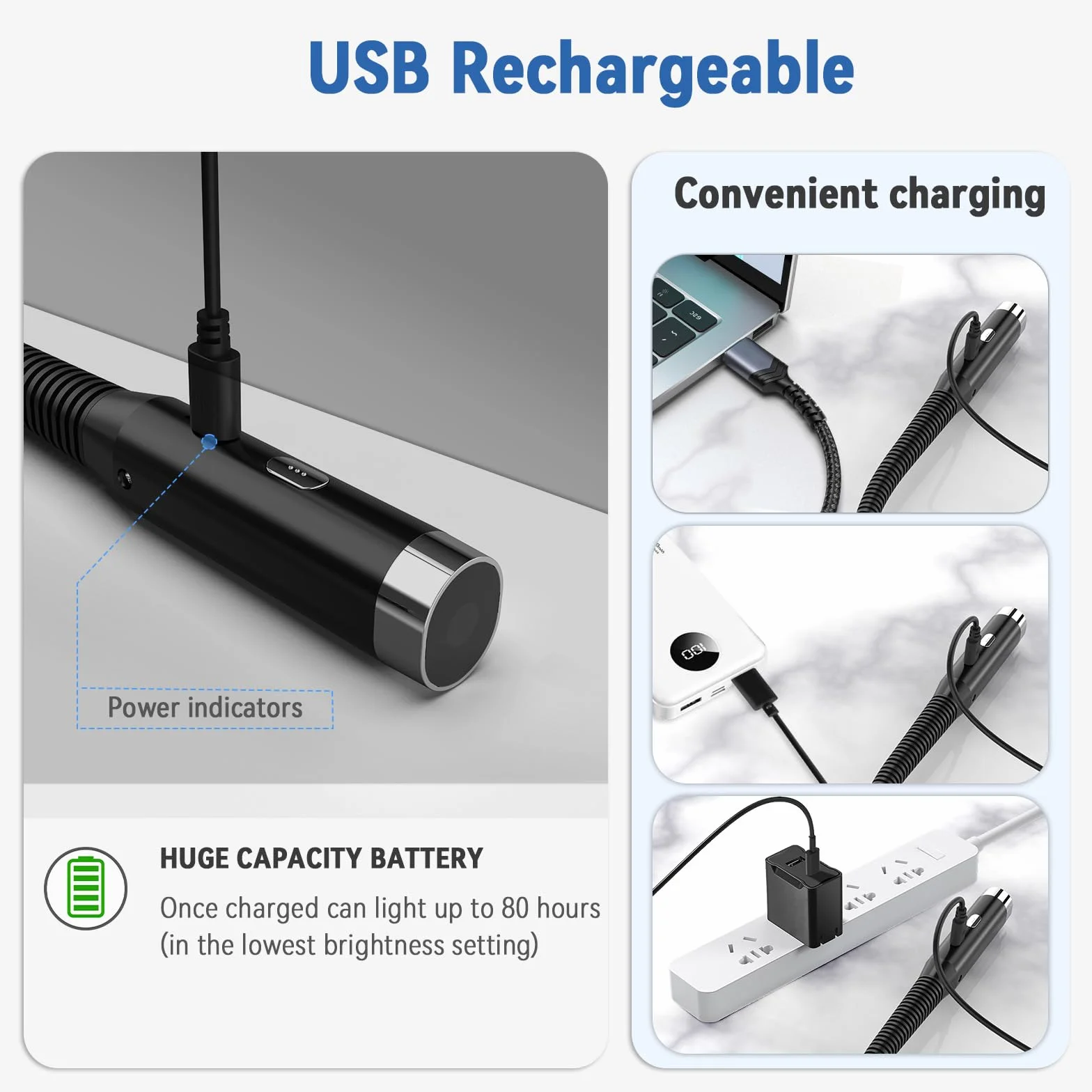 Diboniur Lampe de Lecture de Cou Rechargeable, 3 Couleurs 3 Niveaux Luminosité, Pliable 360°, LED USB Voyage Tricot Camping