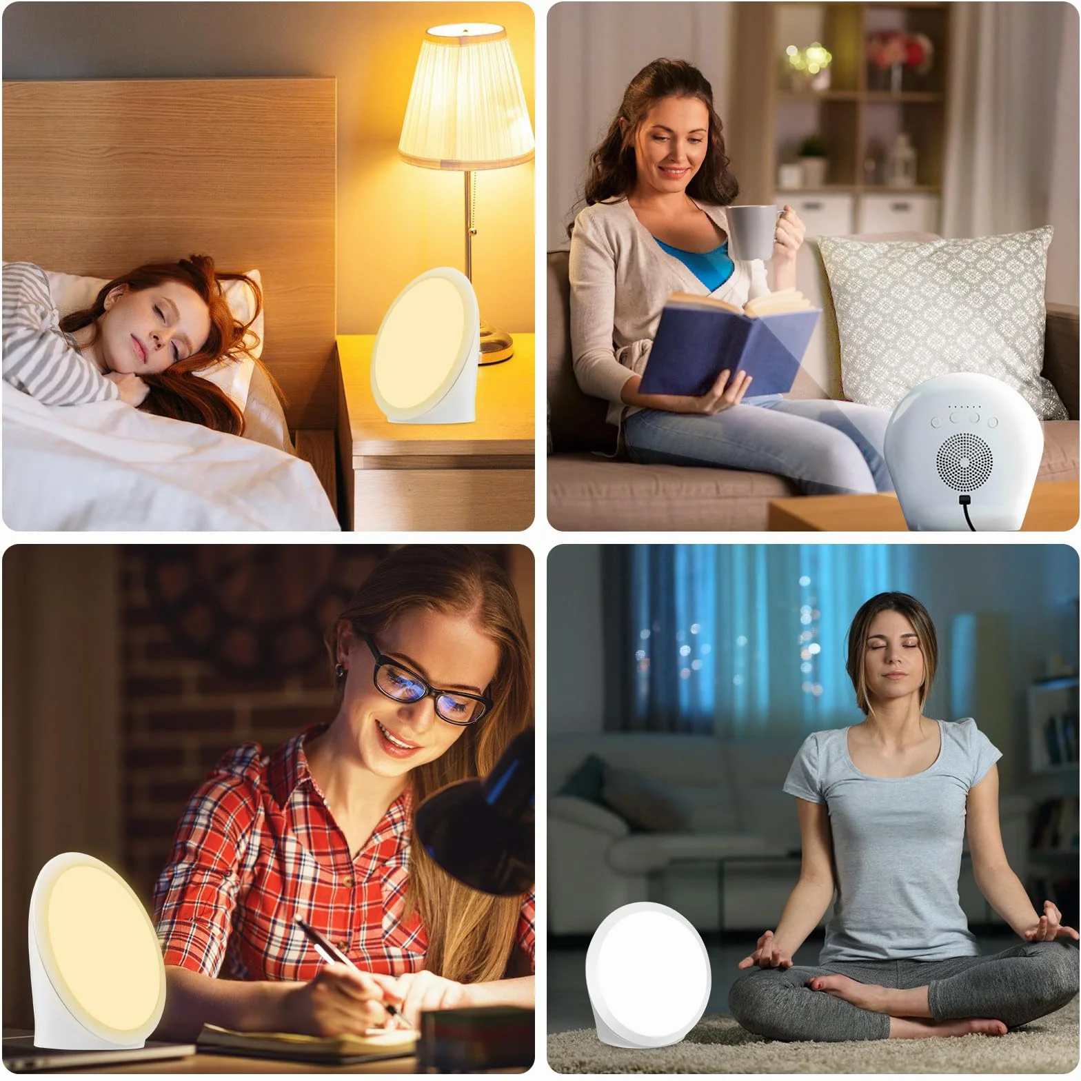 PORFOYO Lampe de luminothérapie, lampe de bureau avec 3 températures de couleur, fonction mémoire, 6 minuteries