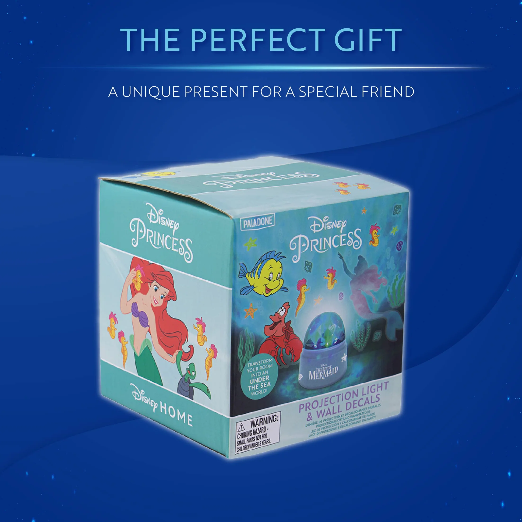 Lumière de Projection Petite Sirène Disney - Projecteur Plafond Murs avec Stickers Muraux Officiels