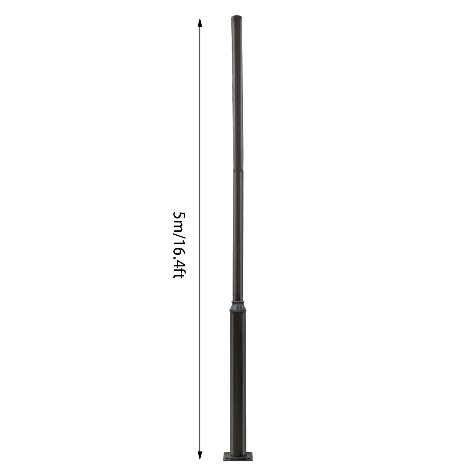 Poteau Solaire pour Lampadaire 5 m, Mât Divisé pour Terrasse, Éclairage Extérieur