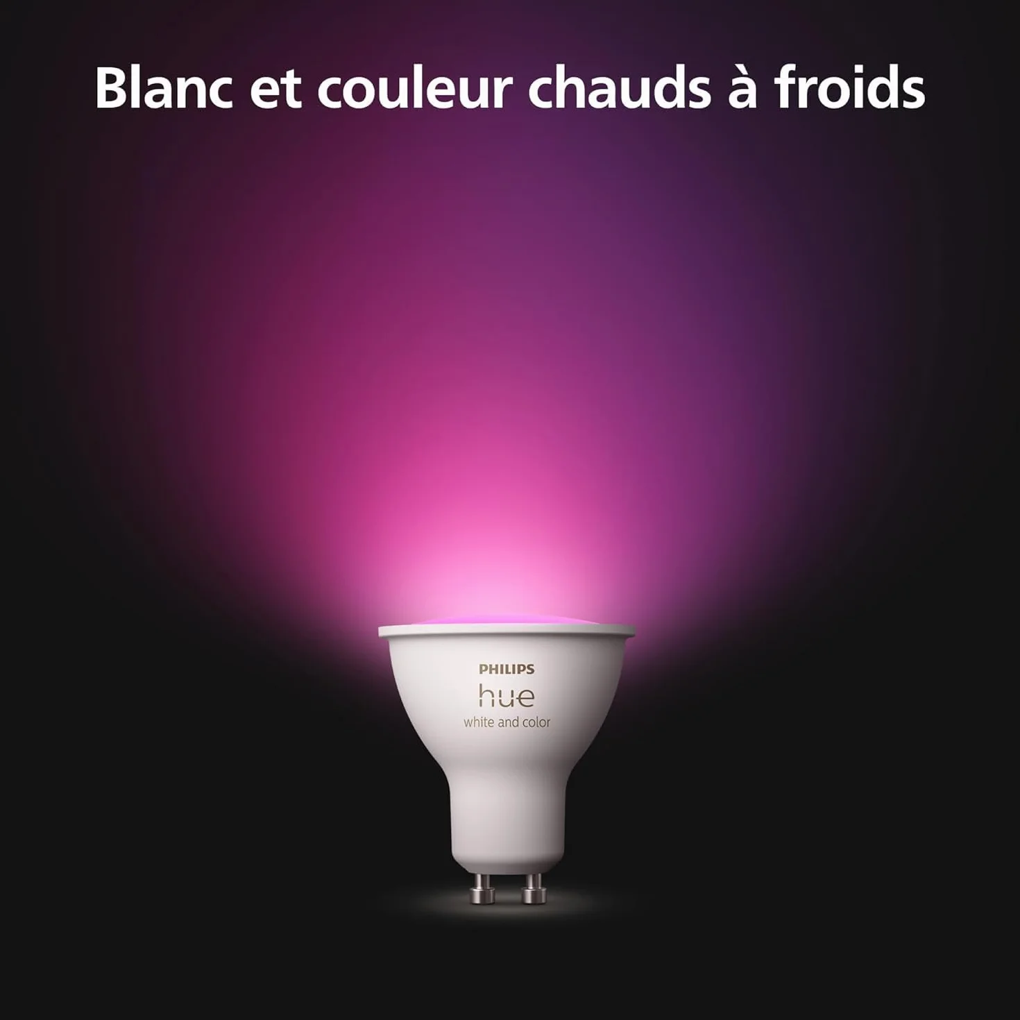 Philips Hue Kit de Démarrage avec Bridge Pro 3 Spots GU10 Smart Button White Color Ambiance Ampoule Dimmable Éclairage Connecté Compatible Apple Home Alexa Google Assistant