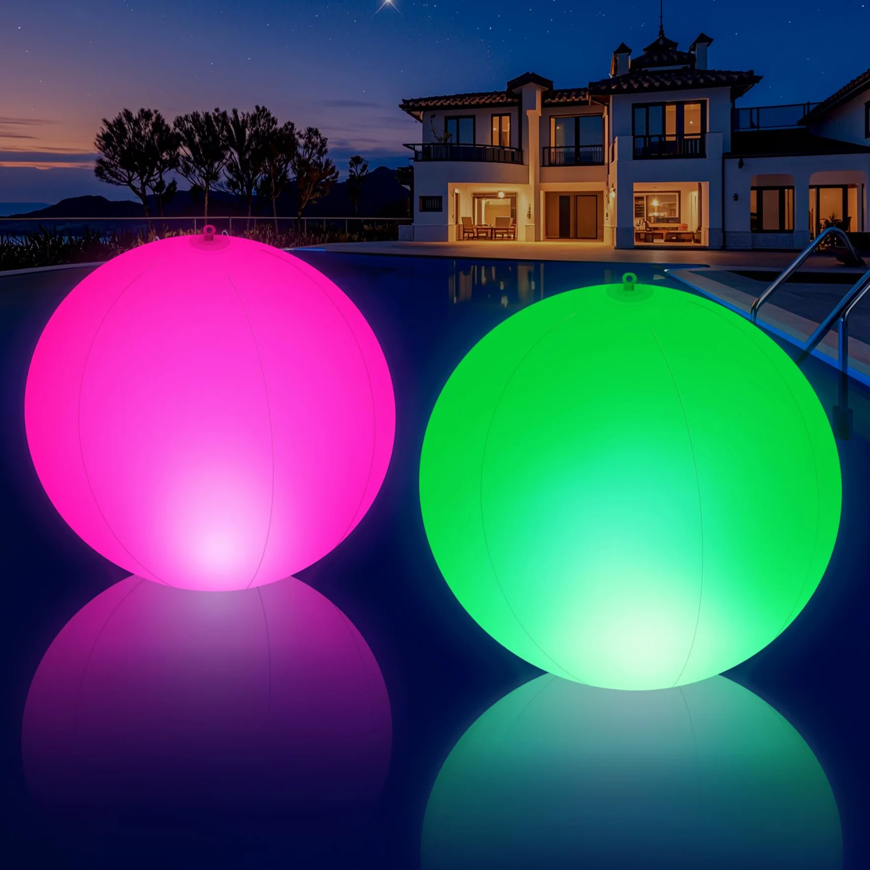 KingSom Lampe Flottante Solaire LED Boule Lumineuse Piscine IP68 Ø35cm 2 Pièces