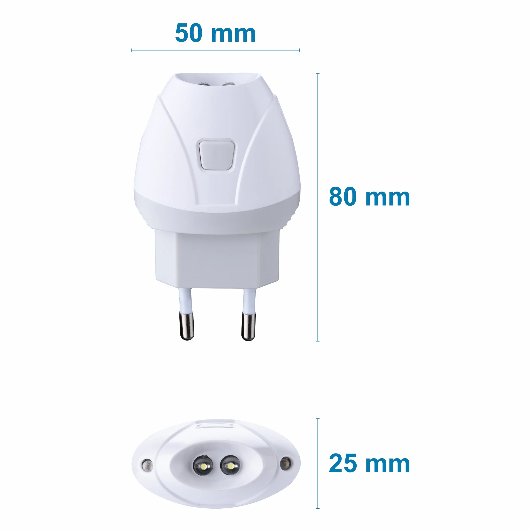 Electraline Lampe de poche de secours automatique LED blanche avec éclairage de courtoisie