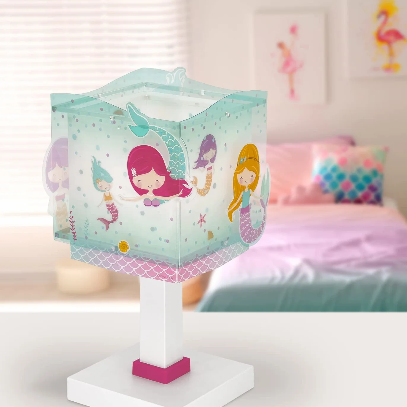 Dalber lampe de chevet enfant Sirènes Mermaids E14 Turquoise