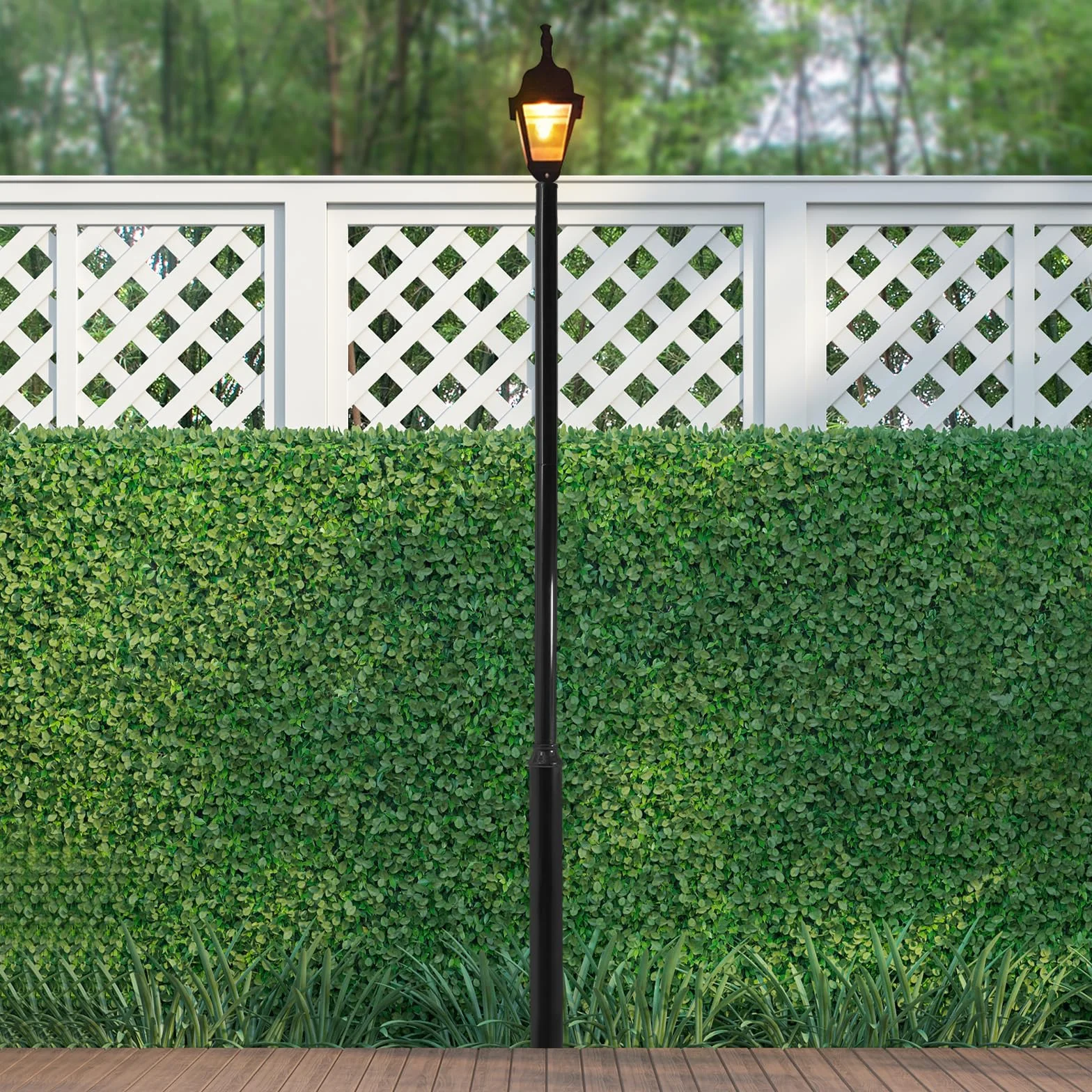 Solaire poteau lampadaire extérieur 3 m résistant intempéries mât divisé terrasse rue
