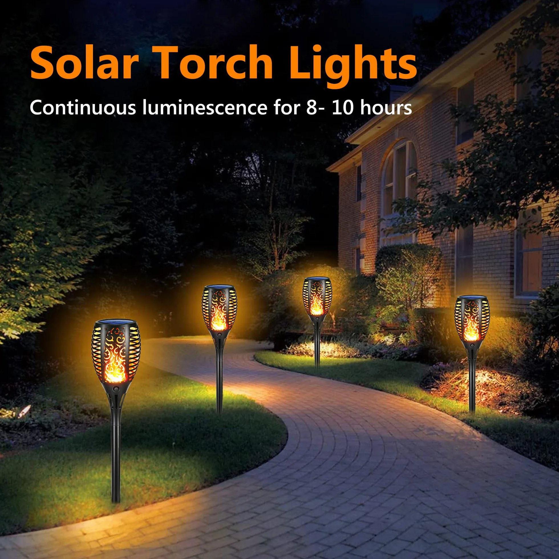 Moxled Lampe Solaire Flamme Exterieur 33 LED Etanche Torche Solaire Jardin Patio
