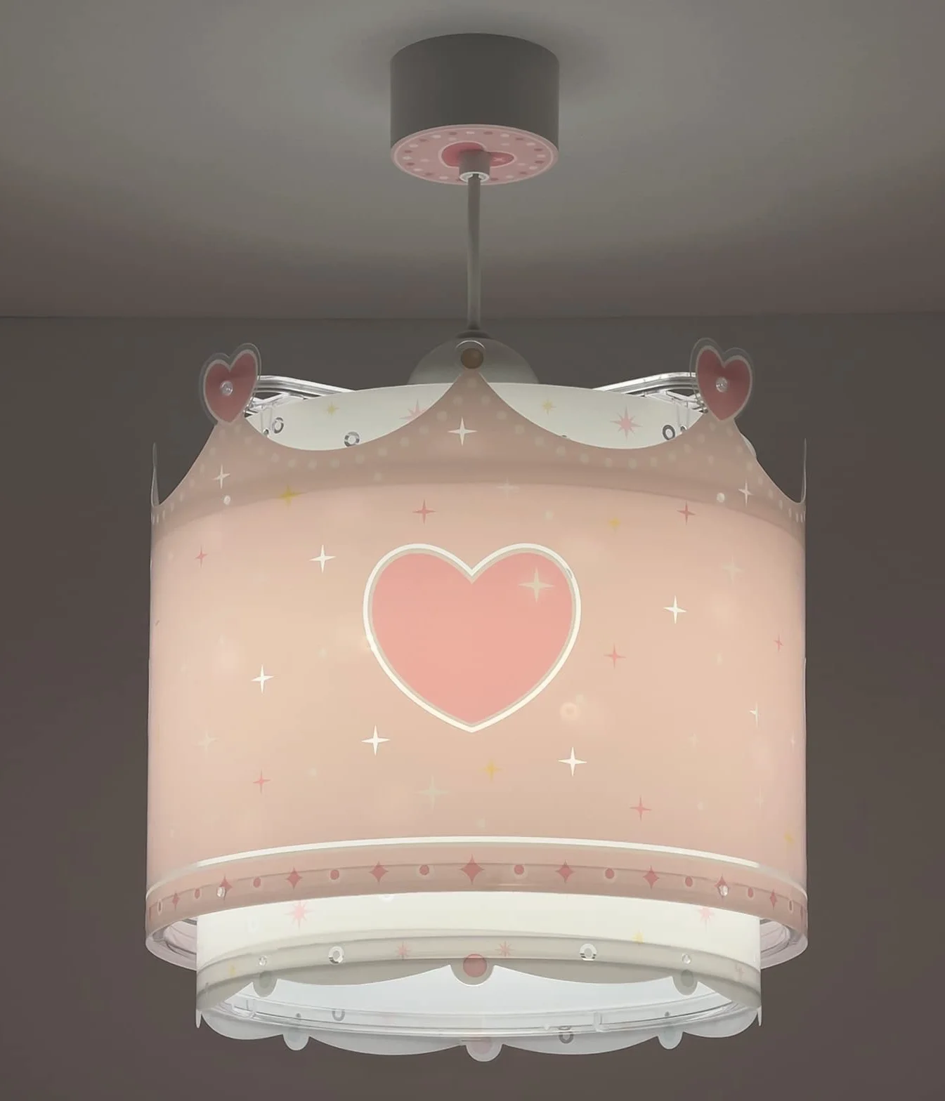 Dalber Lampe Suspension Enfant Little Queen Couronne Princesse E27