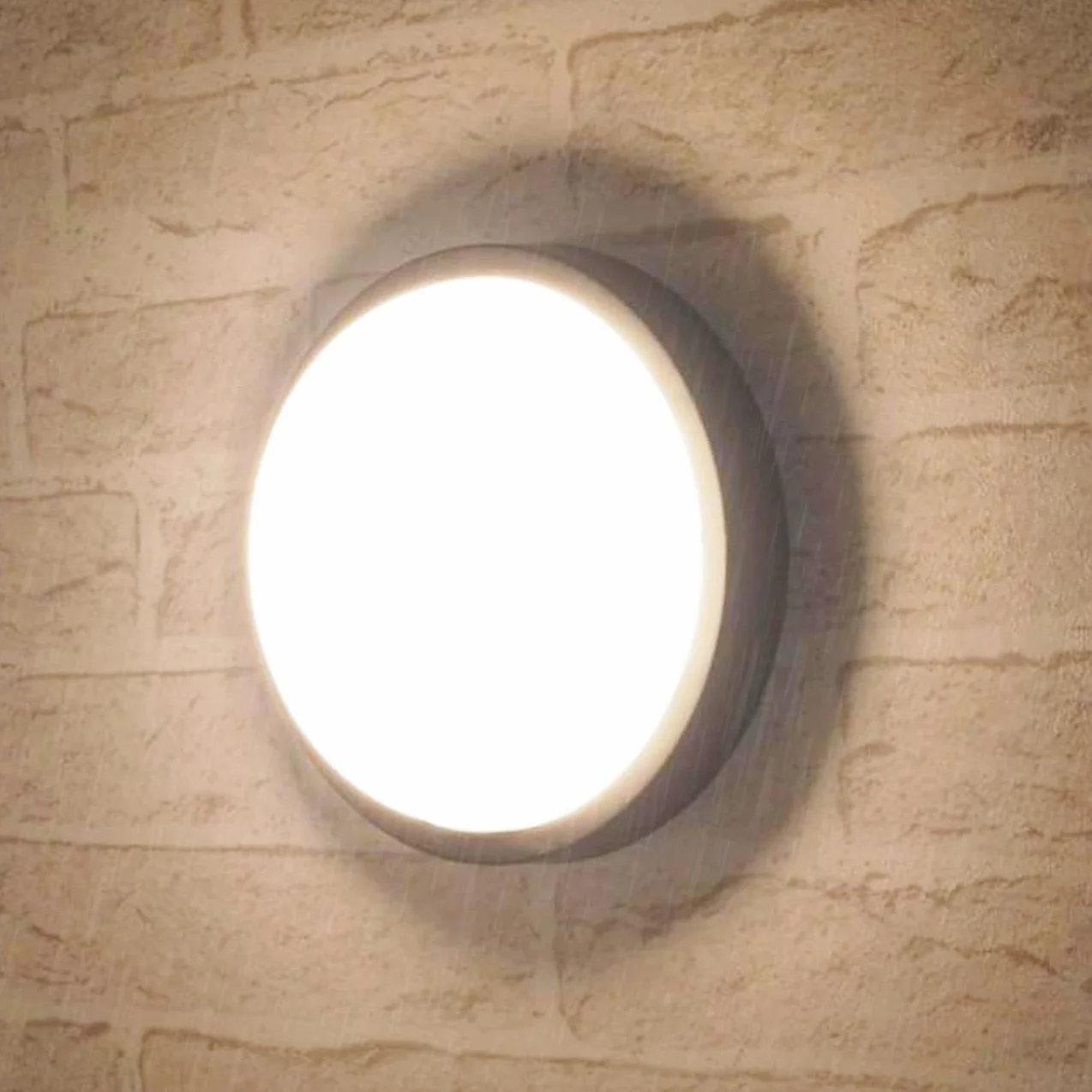ANWIO Eclairage extérieur LED 14W 4000K 980lm IP54 Applique Murale Rond Blanc 1 pièce
