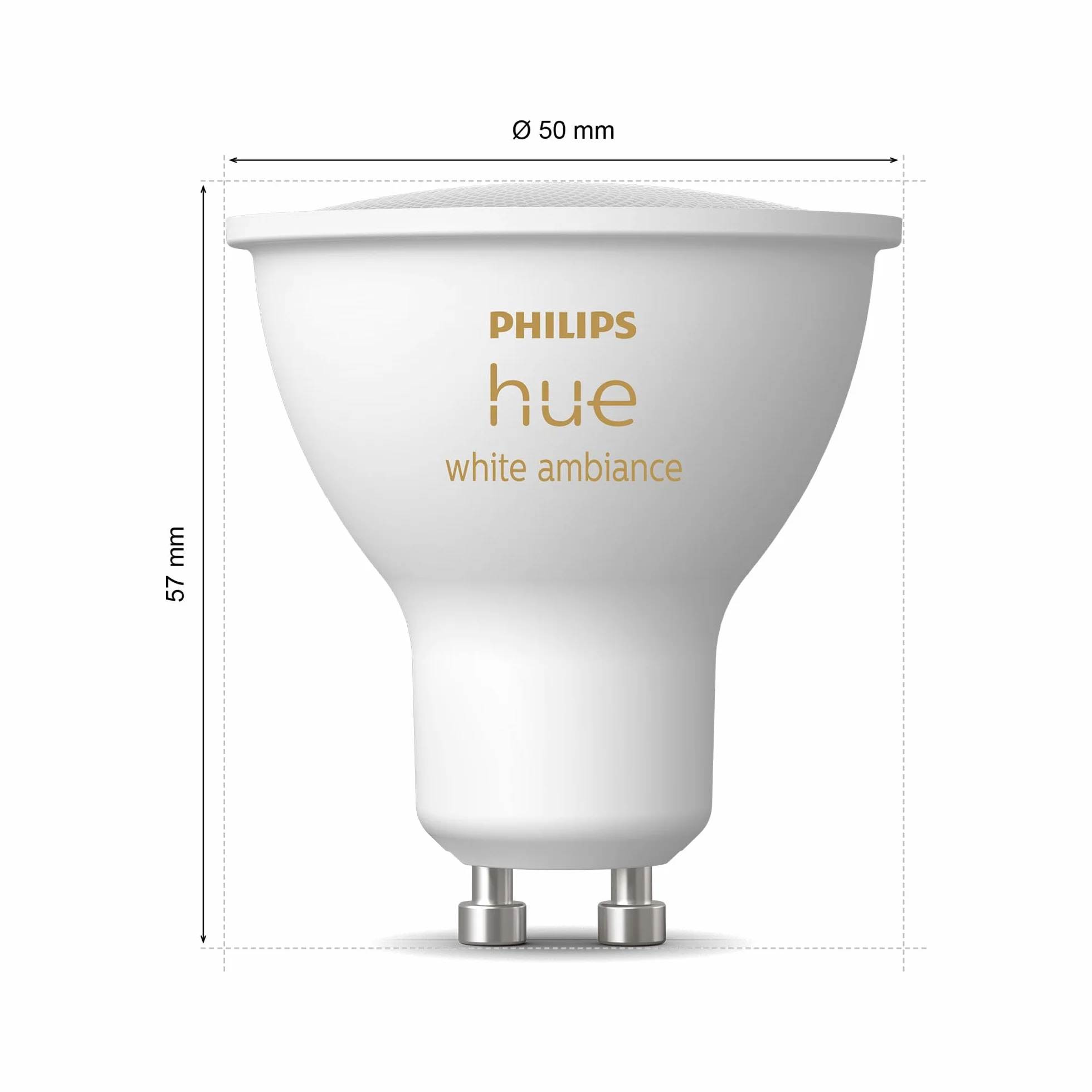Philips Hue White Ambiance Ampoule LED GU10 400 lumens Pack de 5 Compatible Bluetooth Alexa Google Assistant Apple HomeKit
