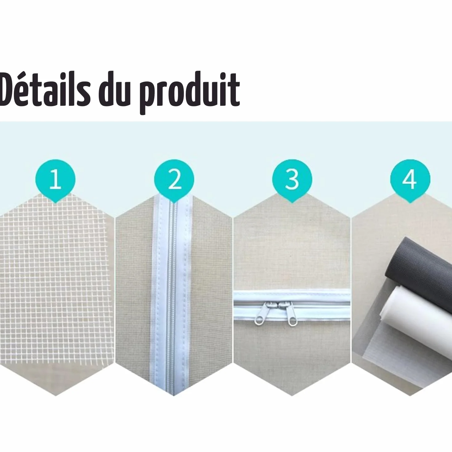 Moustiquaire de fenêtre avec fermeture éclair pour terrasse, balcon, protection chat et animaux domestiques