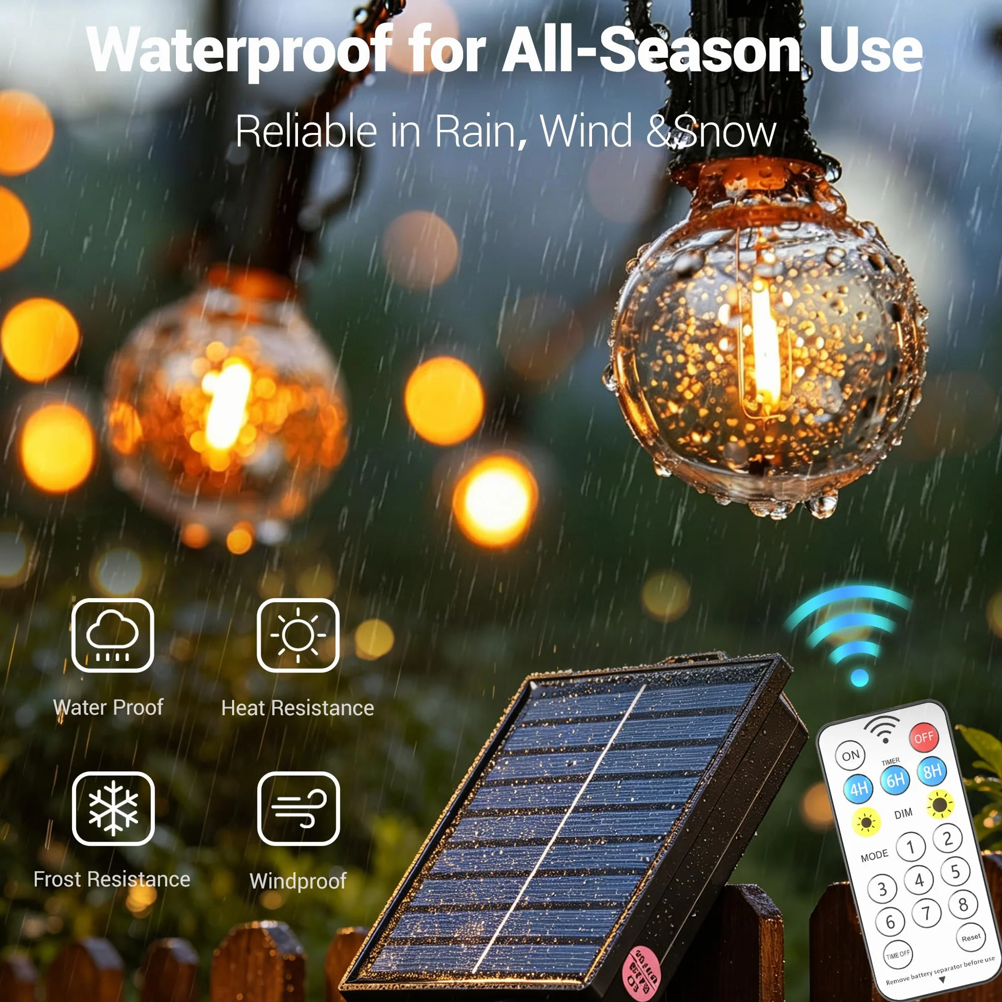 Guirlande Lumineuse LED Solaire Exterieure 10M IP44 avec Télécommande