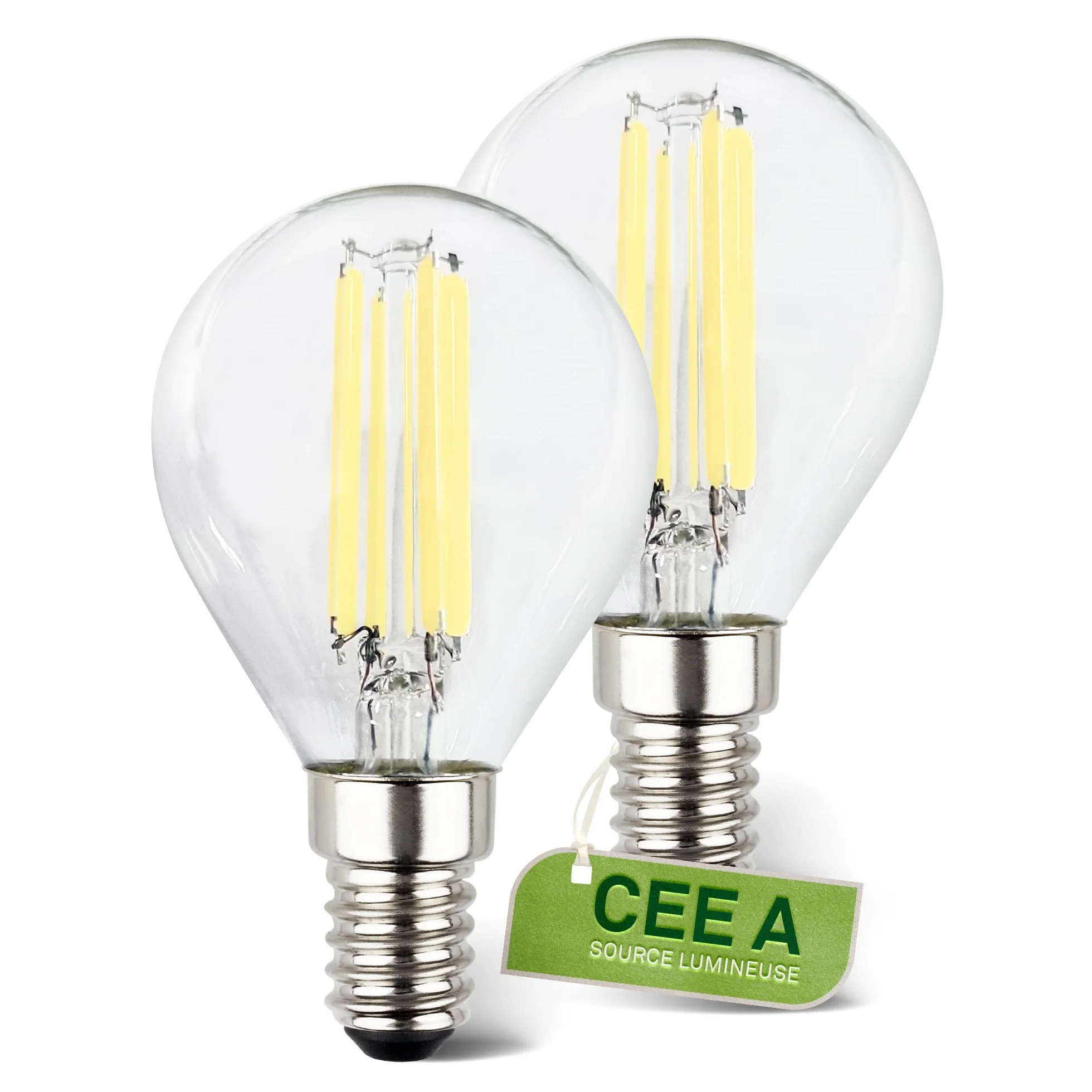 BRILONER Lot de 2 lampes à LED E14 4W 840 lm blanc chaud éclairage intérieur