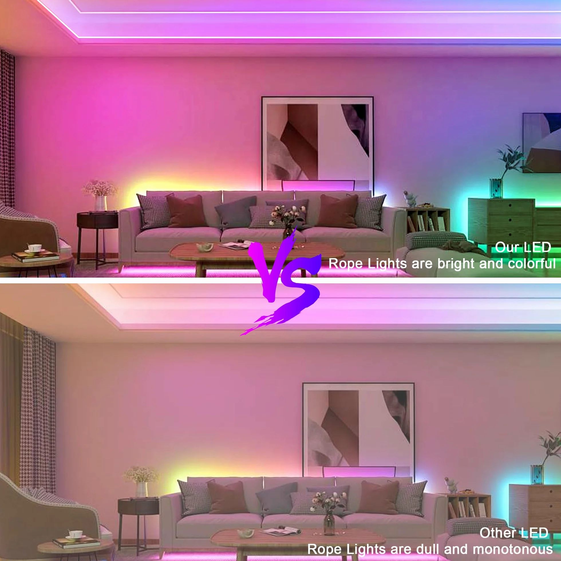 Macchiatto Ruban LED Néon 5M, Bande LED avec APP/Télécommande, Synchronisation Musicale, Imperméable, pour Intérieur et Extérieur