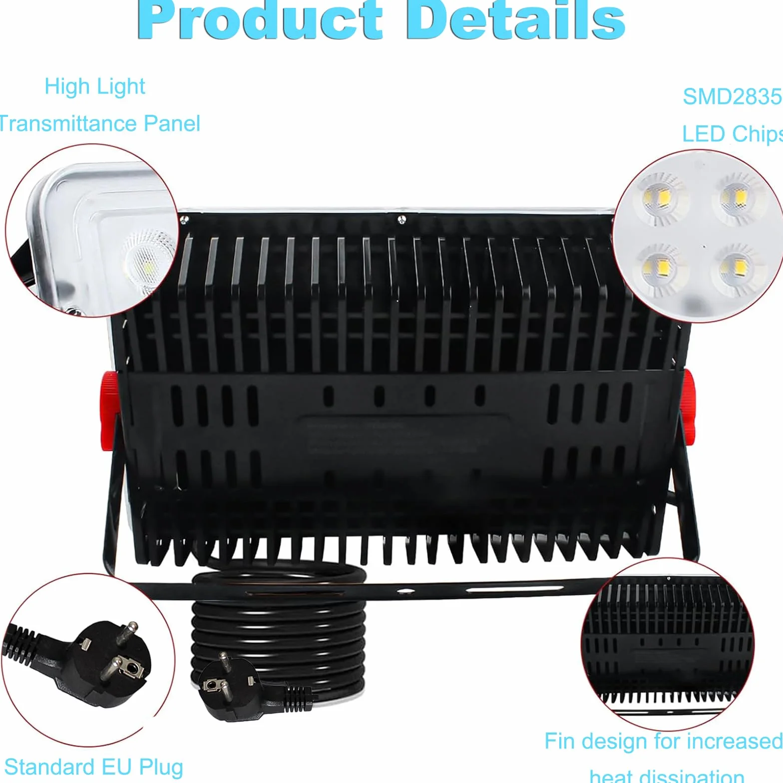 Projecteurs LED Extérieur 200W Lot de 2 20000LM Spot IP66 étanche 6500K Blanc Froid