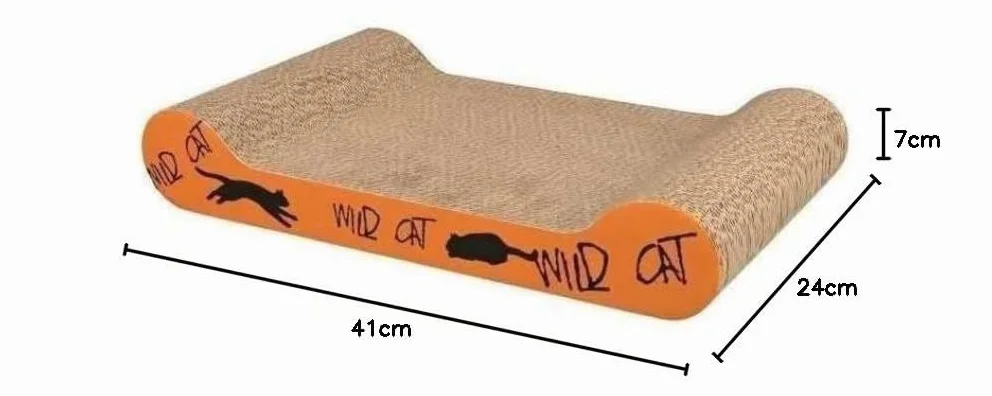 TRIXIE griffoir pour chat en carton ondulé robuste avec herbe à chat 41 × 24 × 7 cm