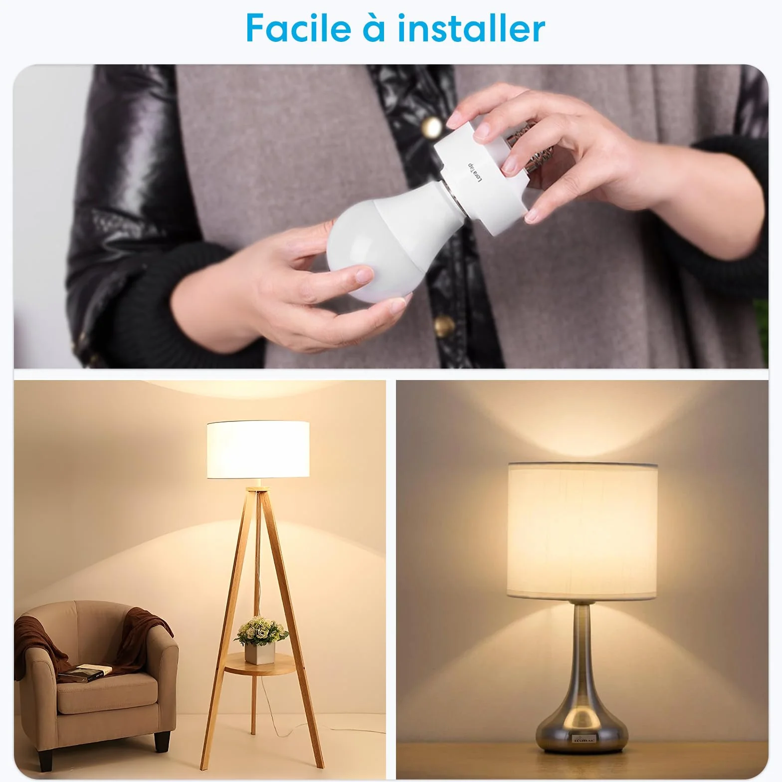 LoraTap Interrupteur WiFi E27, Commutateur Connecté Intelligent Compatible Alexa, Commande à Distance ON/OFF Lampe LED