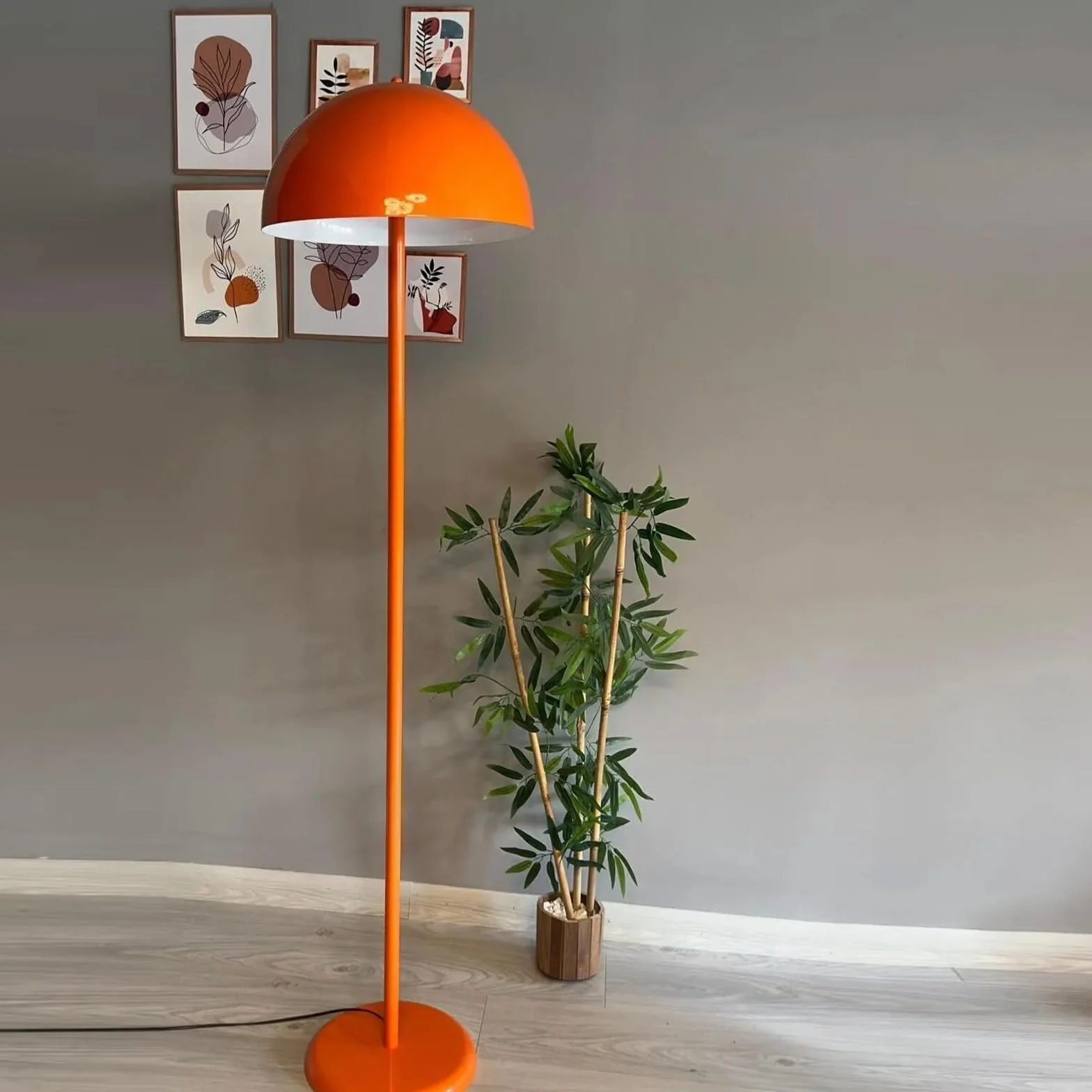 Gorkiede Lampadaire Métal 40 cm Orange avec Douille E27 Salon Moderne