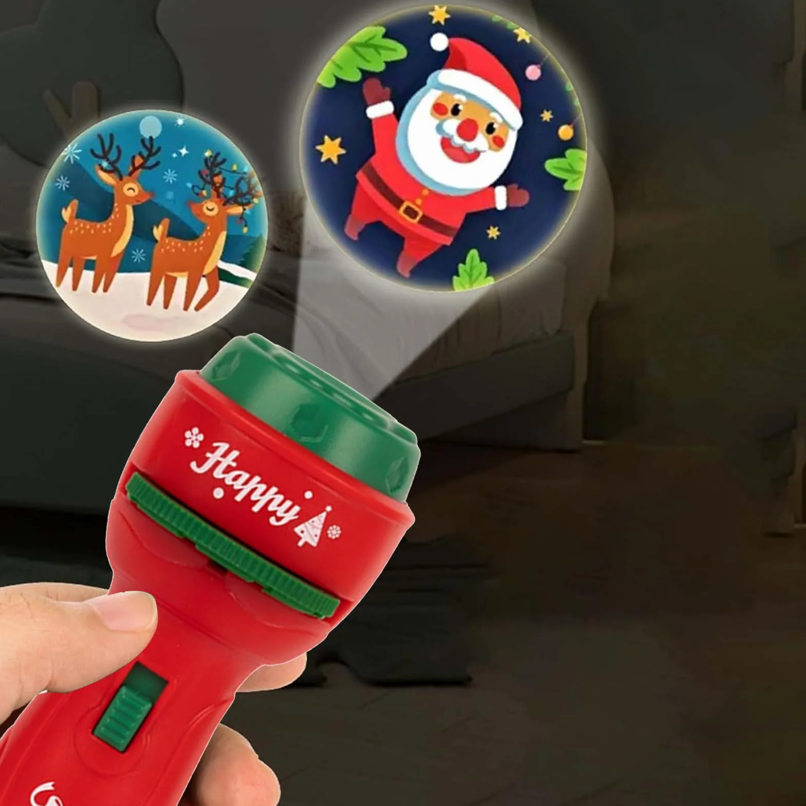 Lampe Torche Enfant 24 Motifs Projecteur Veilleuse Nuit Fêtes Noël Cadeau Anniversaire