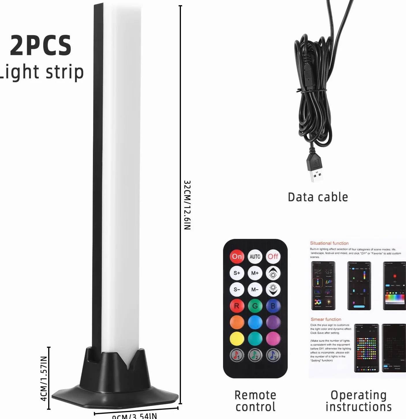LEAZZLE Lampe LED TV RGB Synchronisation Musicale Gaming Télécommande Rétroéclairage