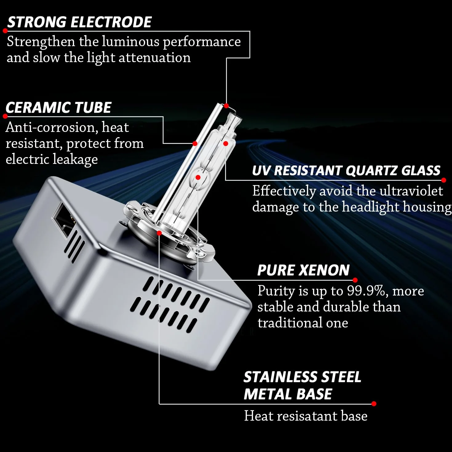 TECTICO Ampoule Xénon D5S 12V 25W HID 6000K Blanc 2 Pièces