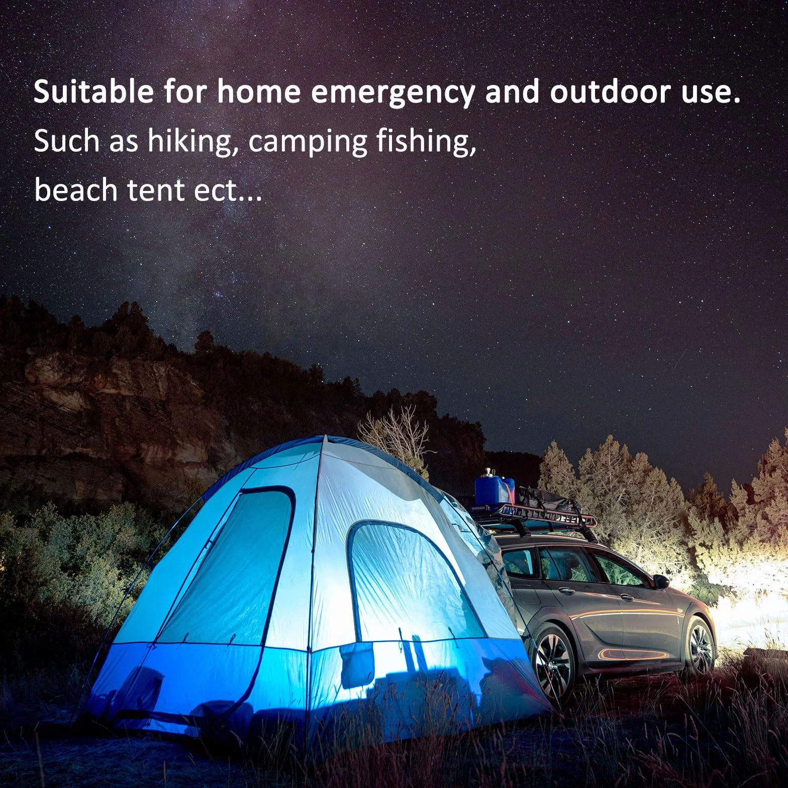 SCNNC Lampe LED Extérieure à Suspendre 3W Panneau Solaire Rechargeable pour Camping Jardin 2 Ensembles