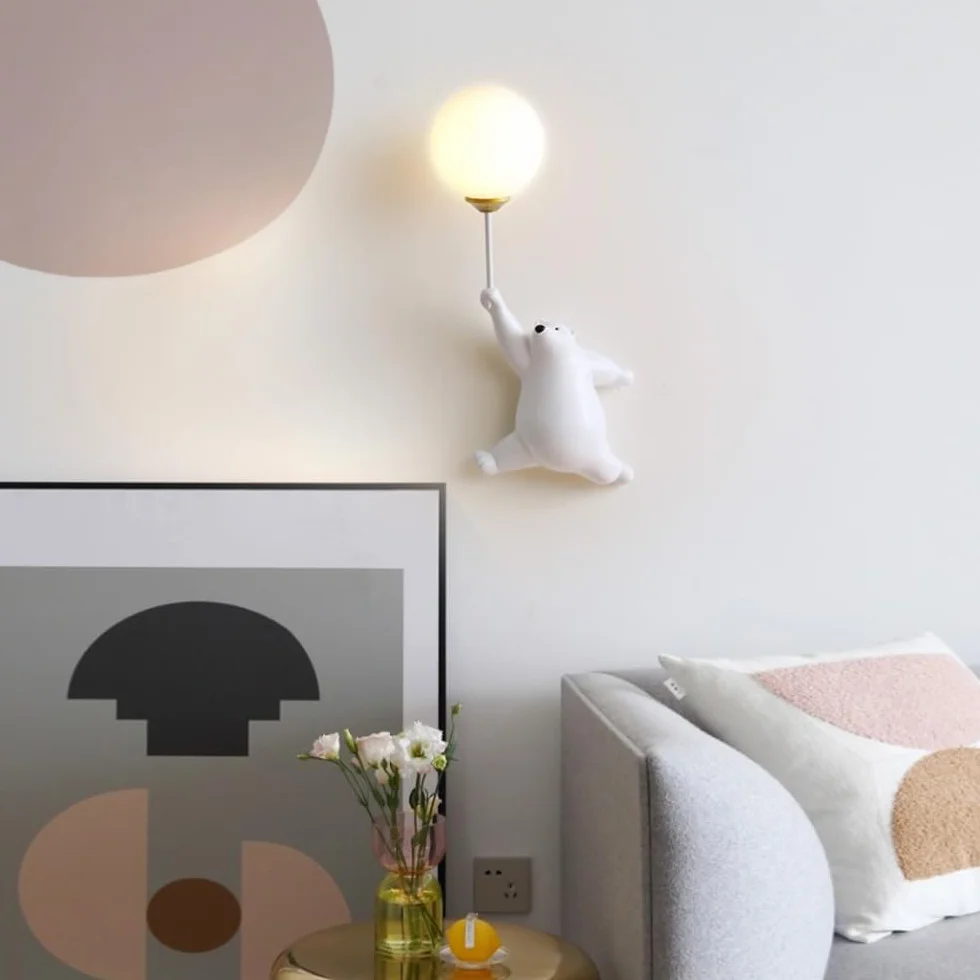 Applique murale ours dessin animé ballon G9 pour chambre enfant