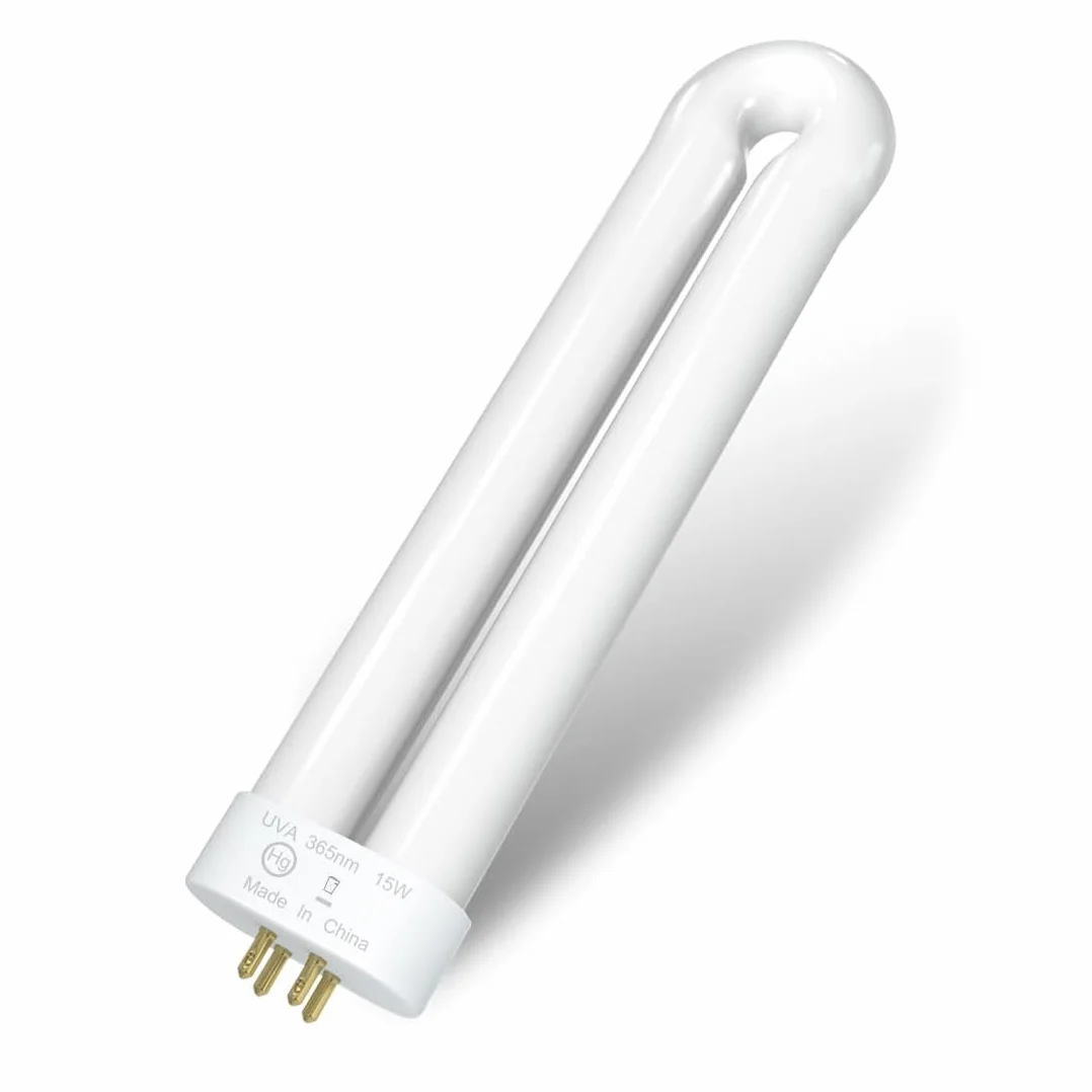 Ampoule UV de rechange 15 W pour destructeur d'insectes, culot 4 broches, en forme de U, 19 x 4,9 x 2,2 cm