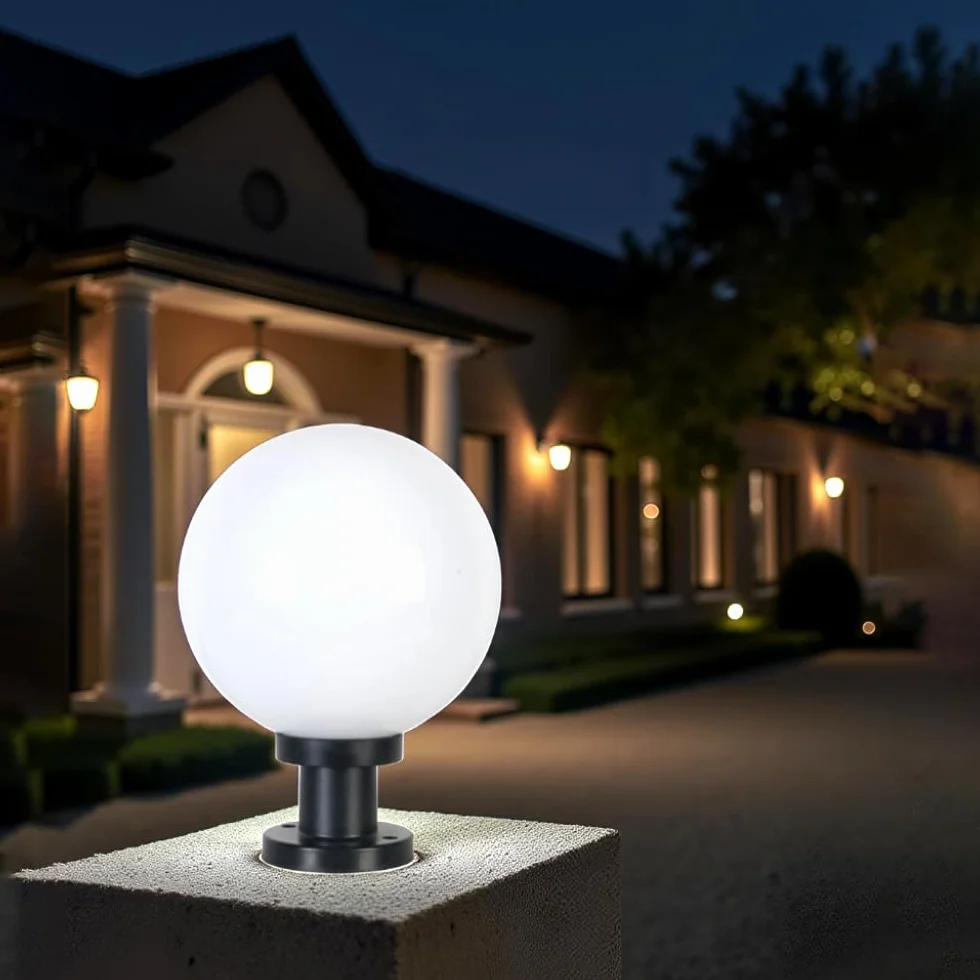 Lampadaire d'extérieur XINYASEE douille E27 fonte aluminium acrylique étanche pour paysage villa cour balcon