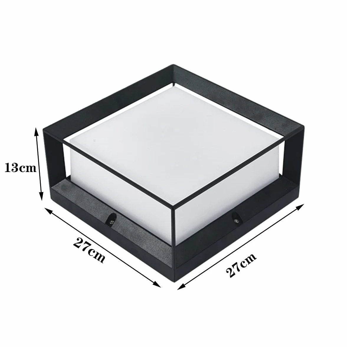 Lampe de Pilier Extérieur Aluminium IP55 Étanche Lanterne Jardin Noir