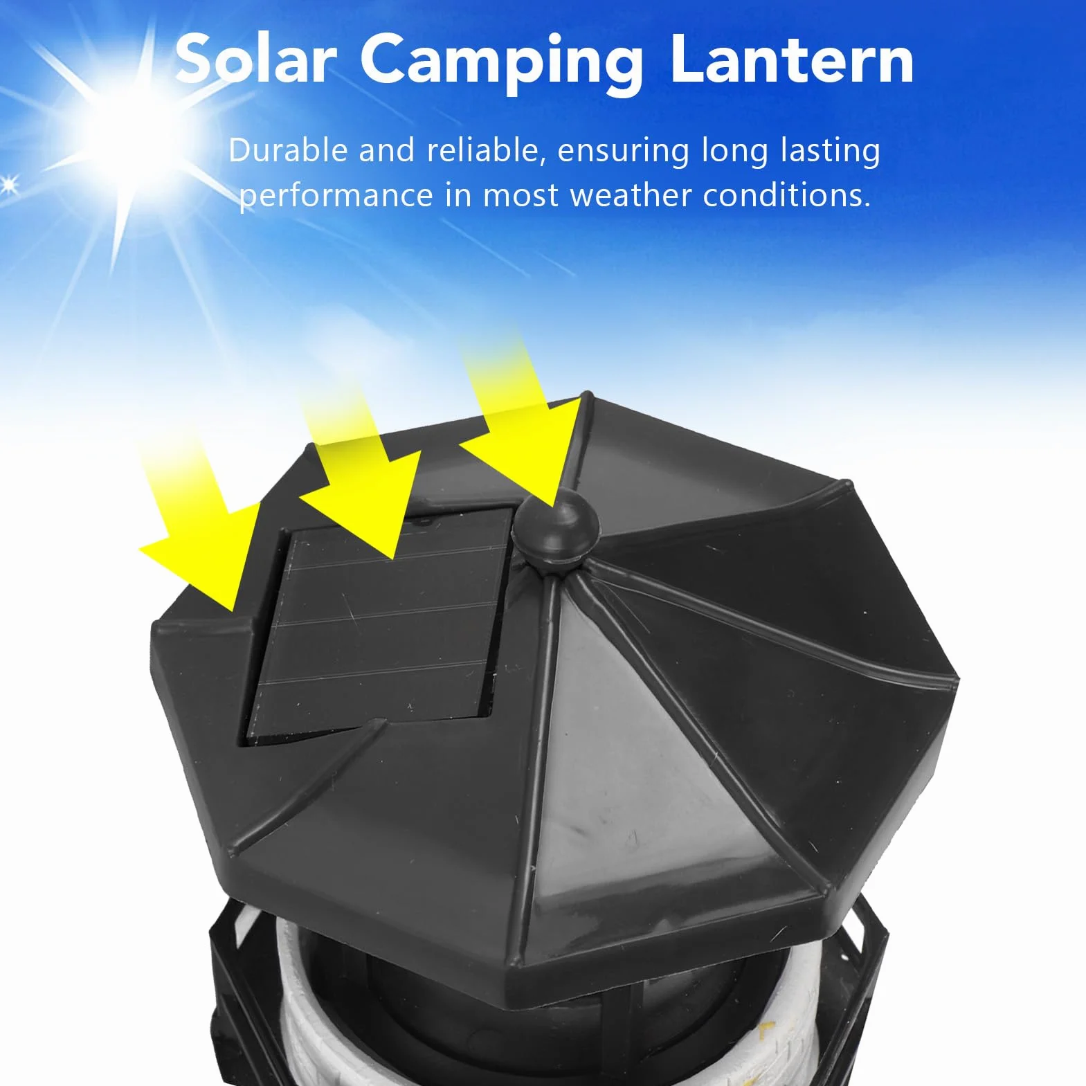 Solar Lighthouse 360° Rotating LED Garden Decoration Resin Black