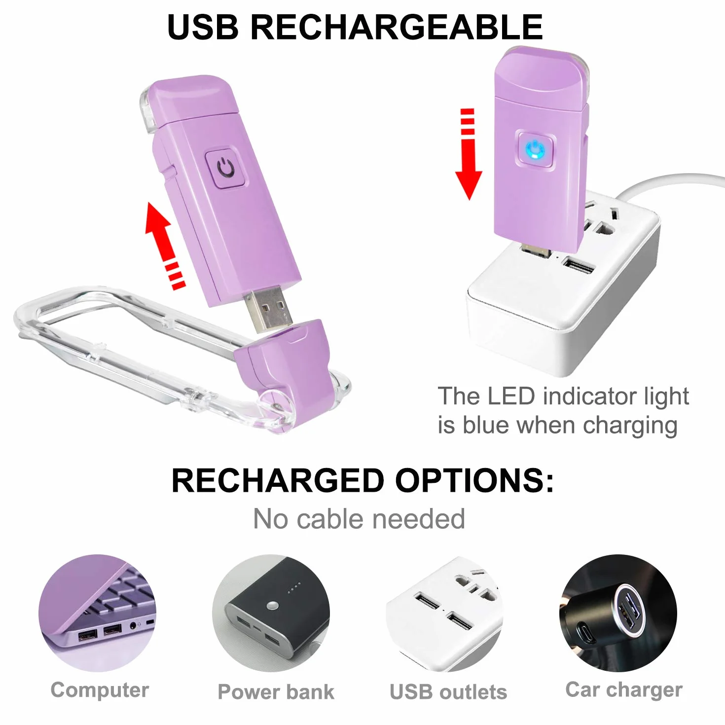 HONWELL Lampe de Lecture LED Rechargeable USB 2 Réglages de Luminosité Protection des Yeux