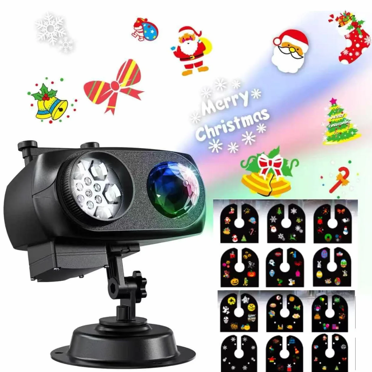 LED Projecteur Noël Extérieur Intérieur IP67 15W Effet Vague HD 12 Diapositives 96 Images