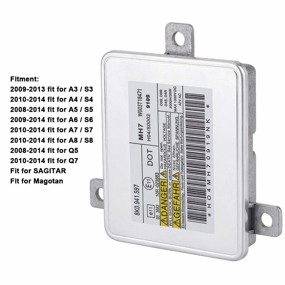 D1S D3S Contrôleur de Balla au xénon Unité de Balla au xénon M1-W003T18471 Remplacement pour A3/S3, A4/S4, A5/S5, A6/S7, A7/S7, A8/S8, Q5, Q7, SAGITAR, Magotan