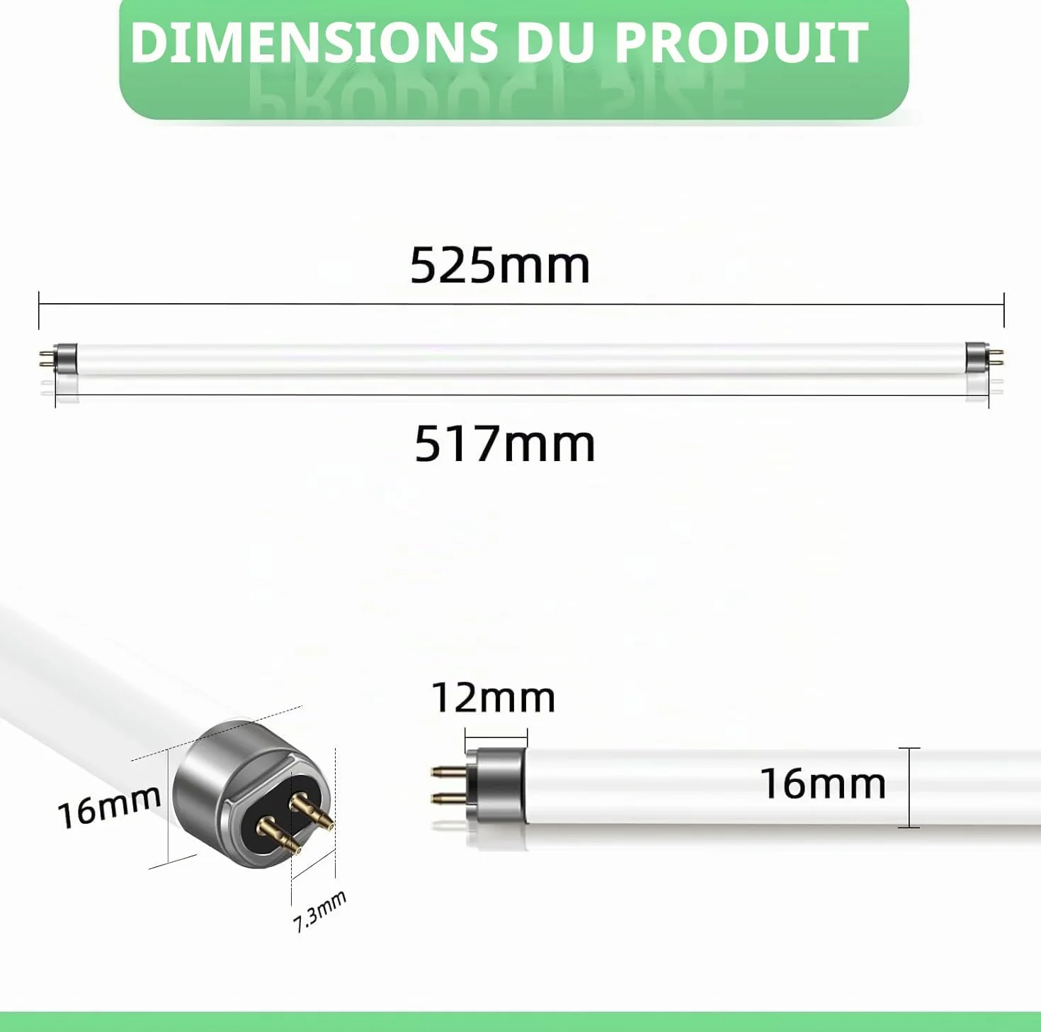 Tubes fluorescents T5 13W 525mm blanc chaud 3000K