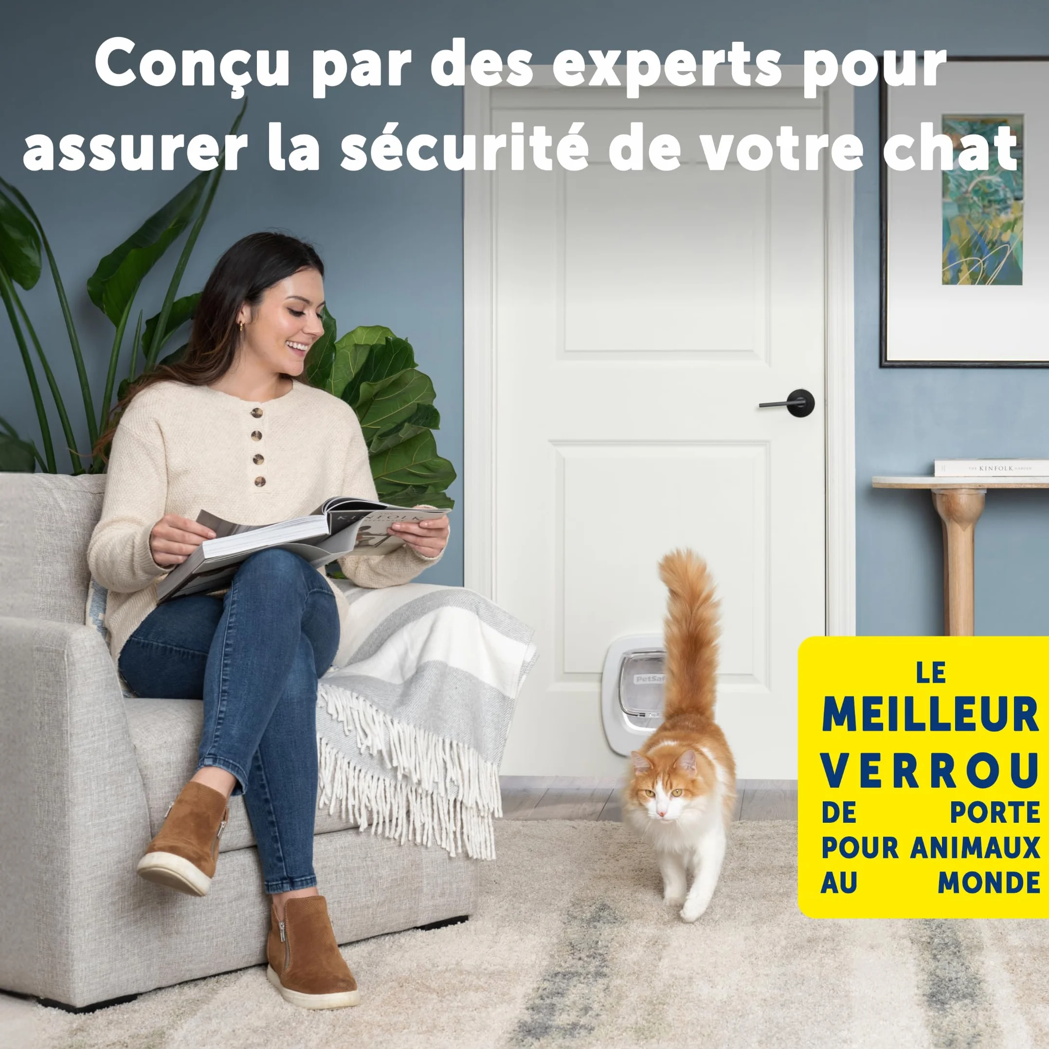 PetSafe Chatière Grande Porte pour Animaux Intérieure et Extérieure 4 Options de Fermeture Volet Douce pour Chats et Petits Chiens