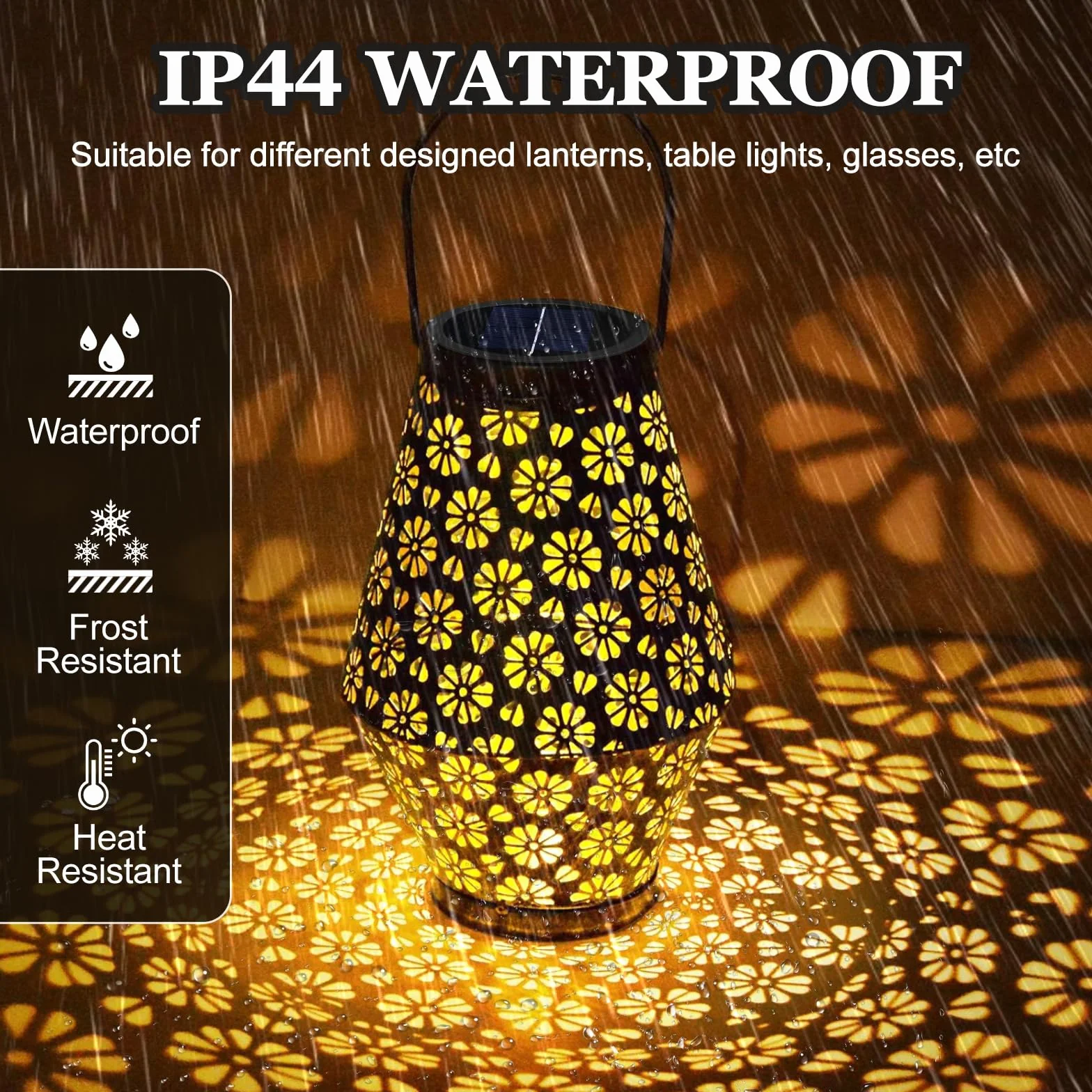 Lot de 2 Lanternes de Remplacement LED IP44 7 cm Lumière Chaude 600 mAh 1.2 V
