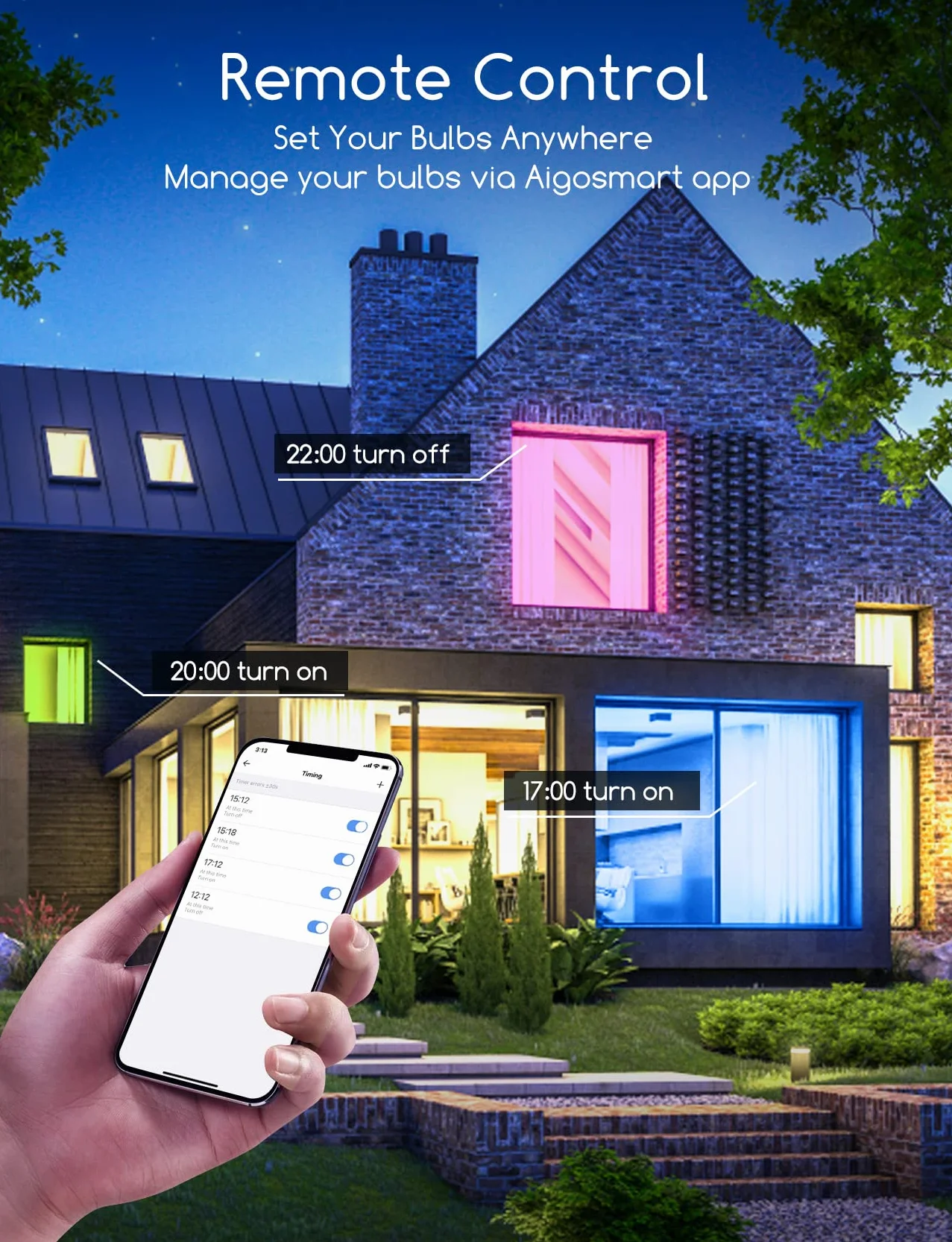 Aigostar Ampoule Connectée Wifi G45 E27 6.5W RGBCW Compatible Alexa Google Home 6 Unités