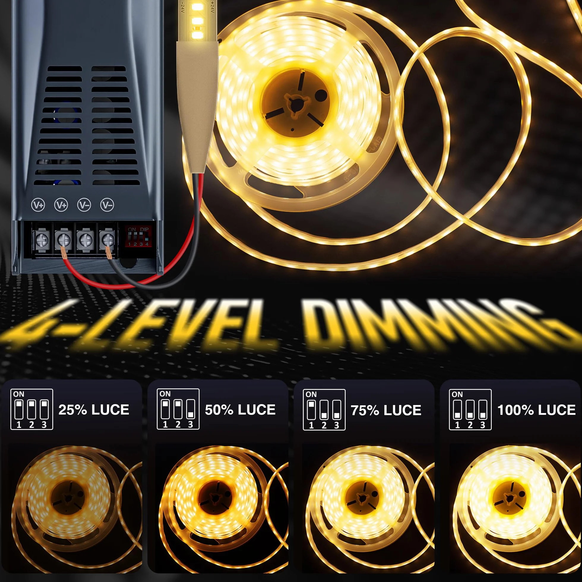 Transformateur LED dimmable 24V 300W 12.5A 230V Alimentation DC basse tension