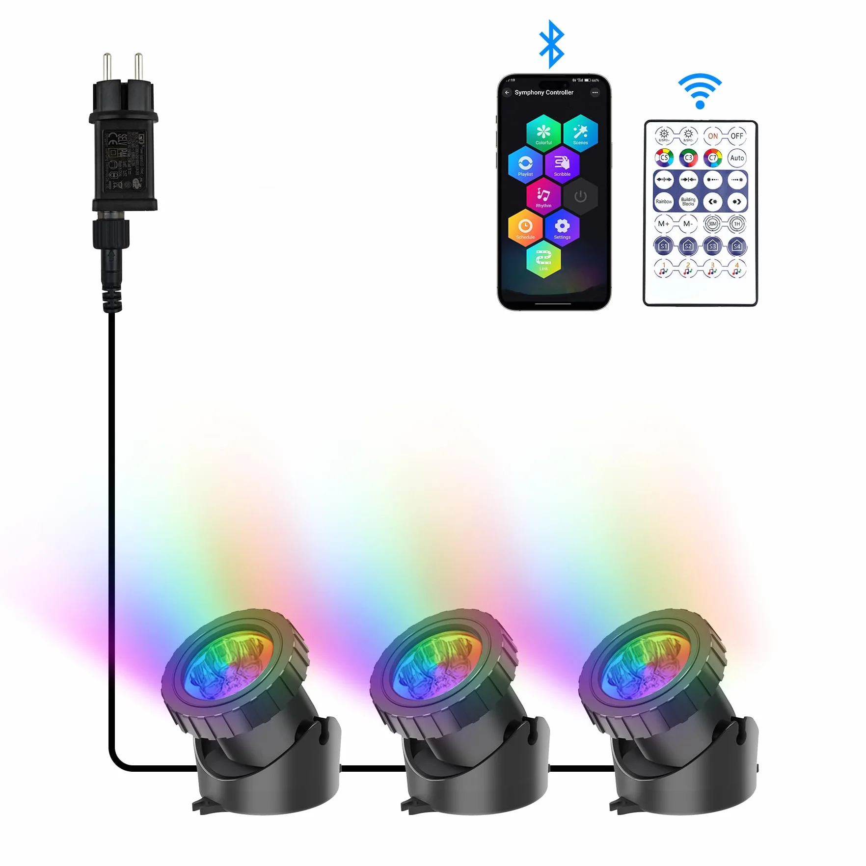 NATPOW Lumières LED Submersible RGB 5V IP68 Etanches Bassin Éclairage Aquarium Jardin Piscine Lot de 3